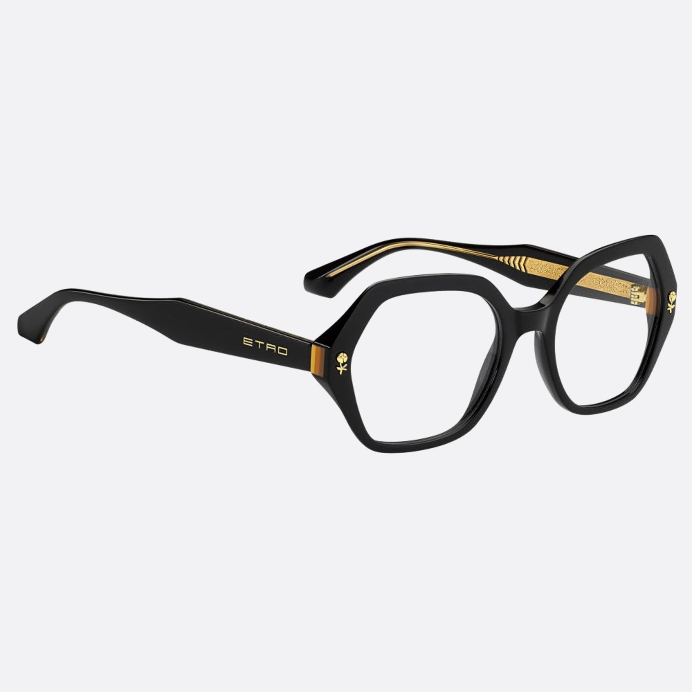 Etro 52mm Etro 71c Black Geometric Women Eyeglasses - Detail View