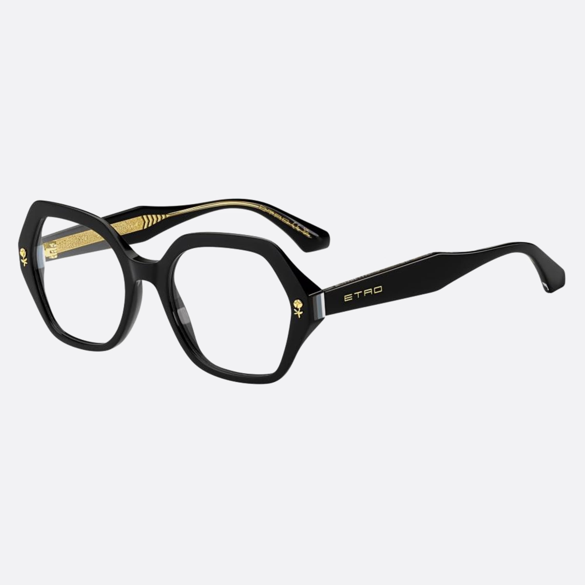 Etro 52mm Etro Black Geometric Women Eyeglasses - Side View
