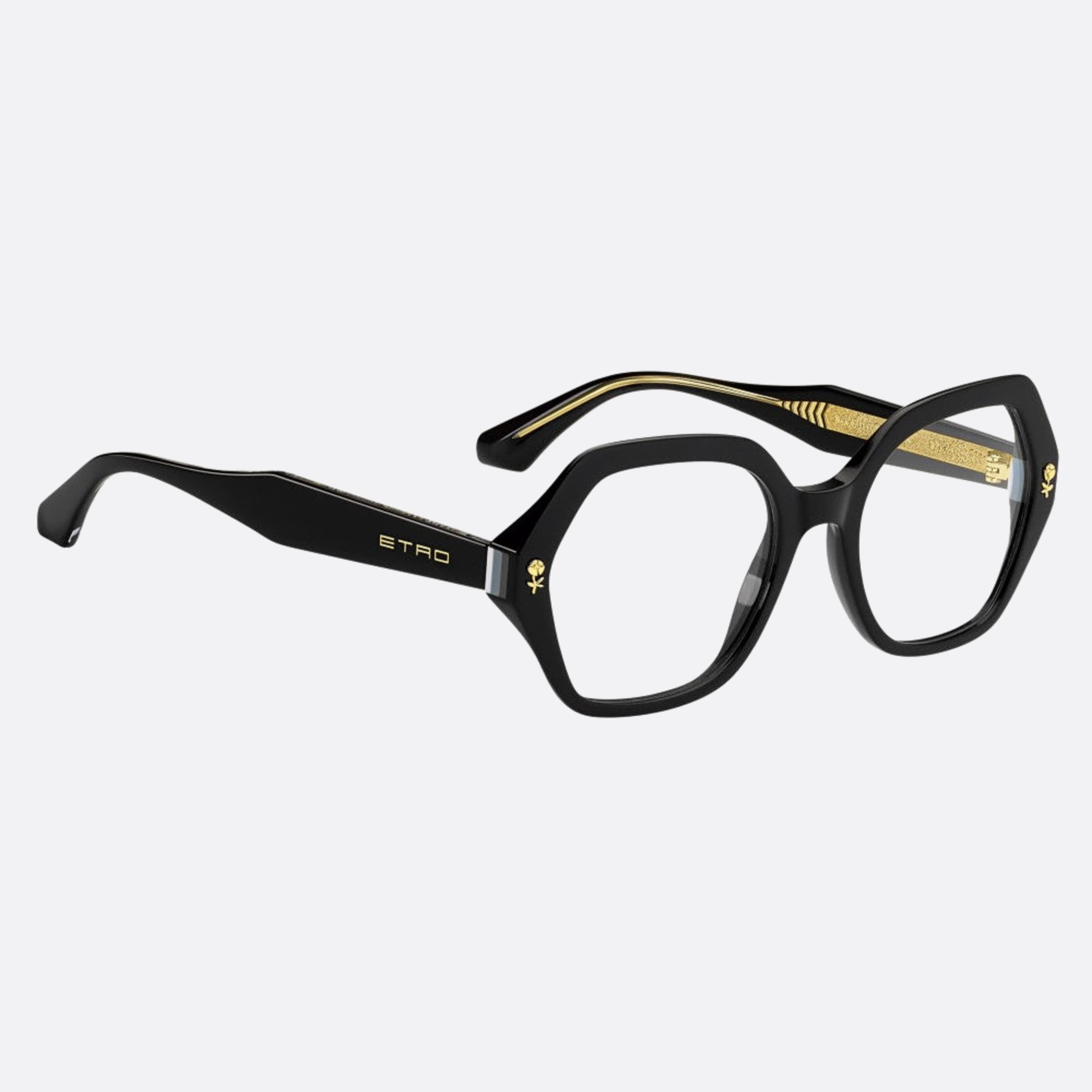 Etro 52mm Etro Black Geometric Women Eyeglasses - Detail View
