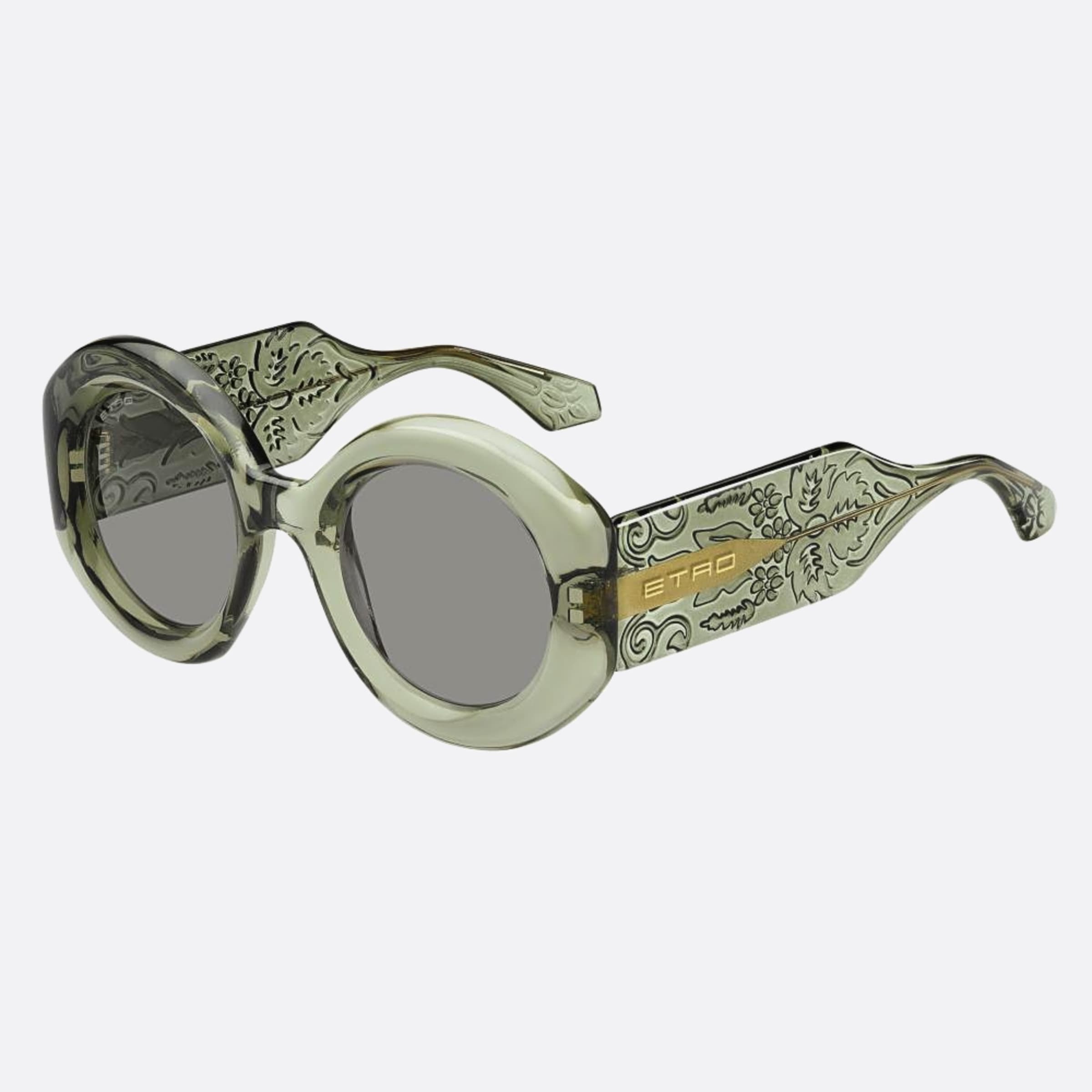 Etro 51mm Etro 1ed Green Round Women Sunglasses - Side View