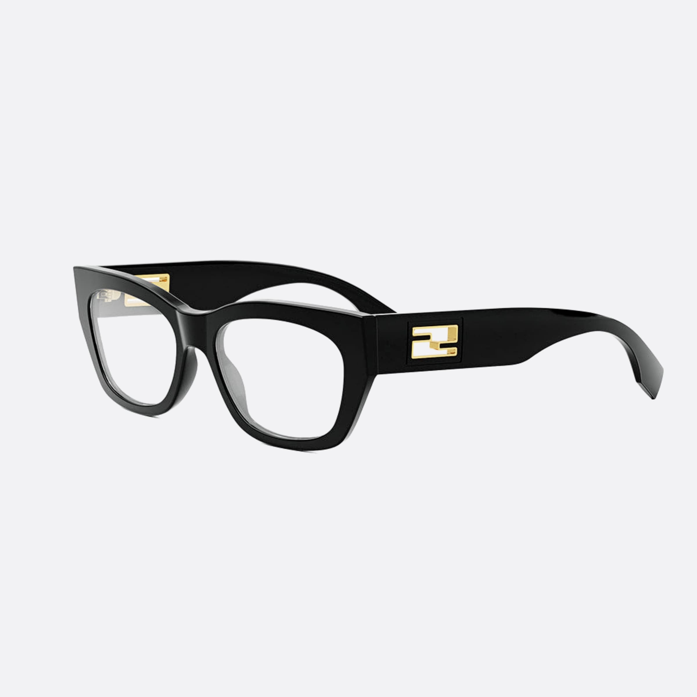 Fendi 53mm Baguette Black Rectangle Women Eyeglasses - Side View