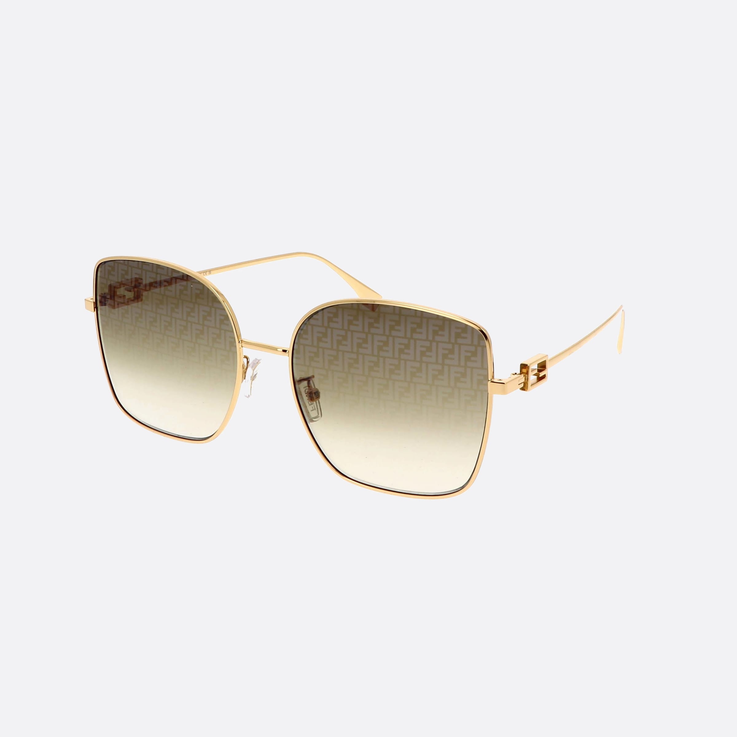 Fendi 59mm Baguette Fe40013u 31z Gold Unisex Sunglasses - Main View