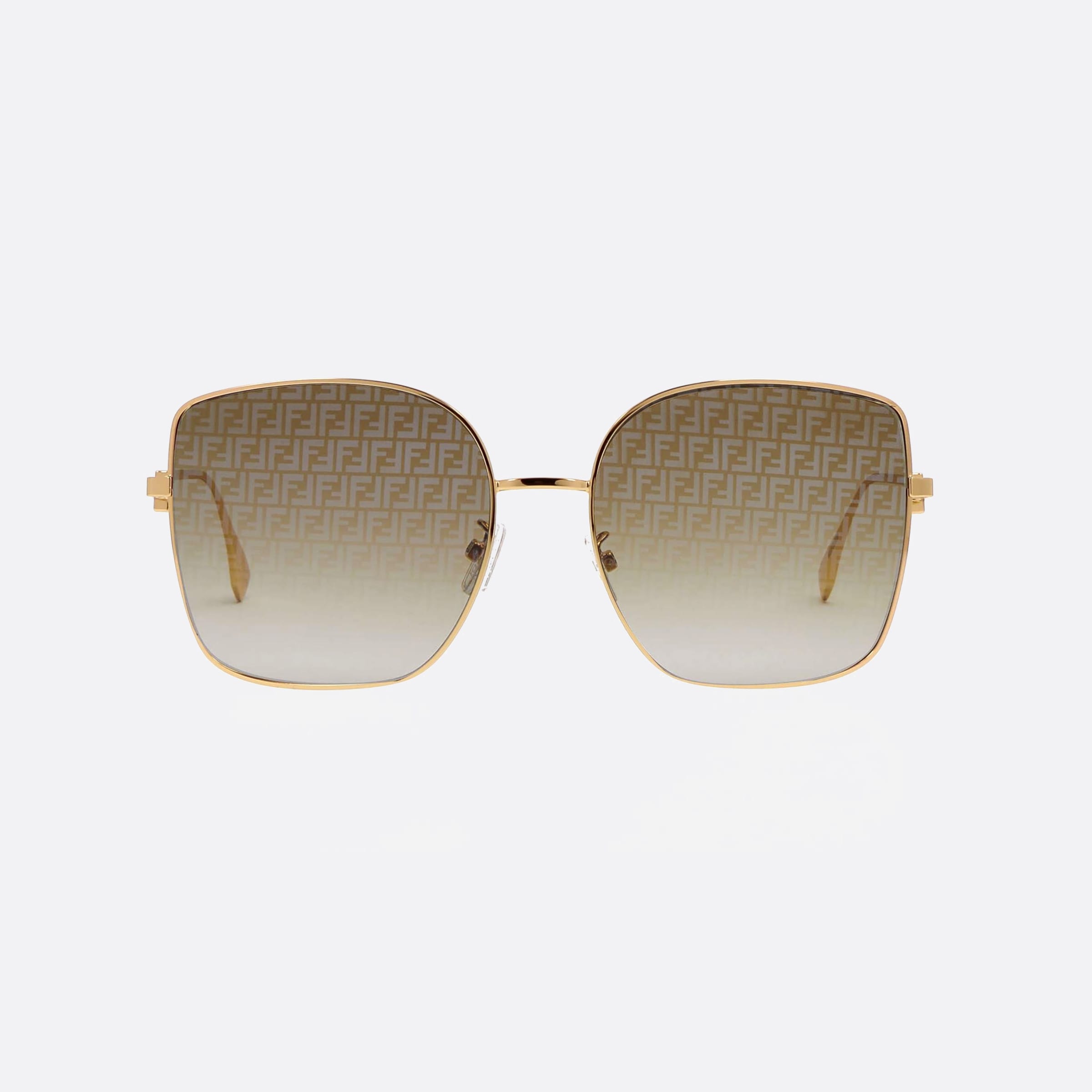 Fendi 59mm Baguette Fe40013u 31z Gold Unisex Sunglasses - Side View