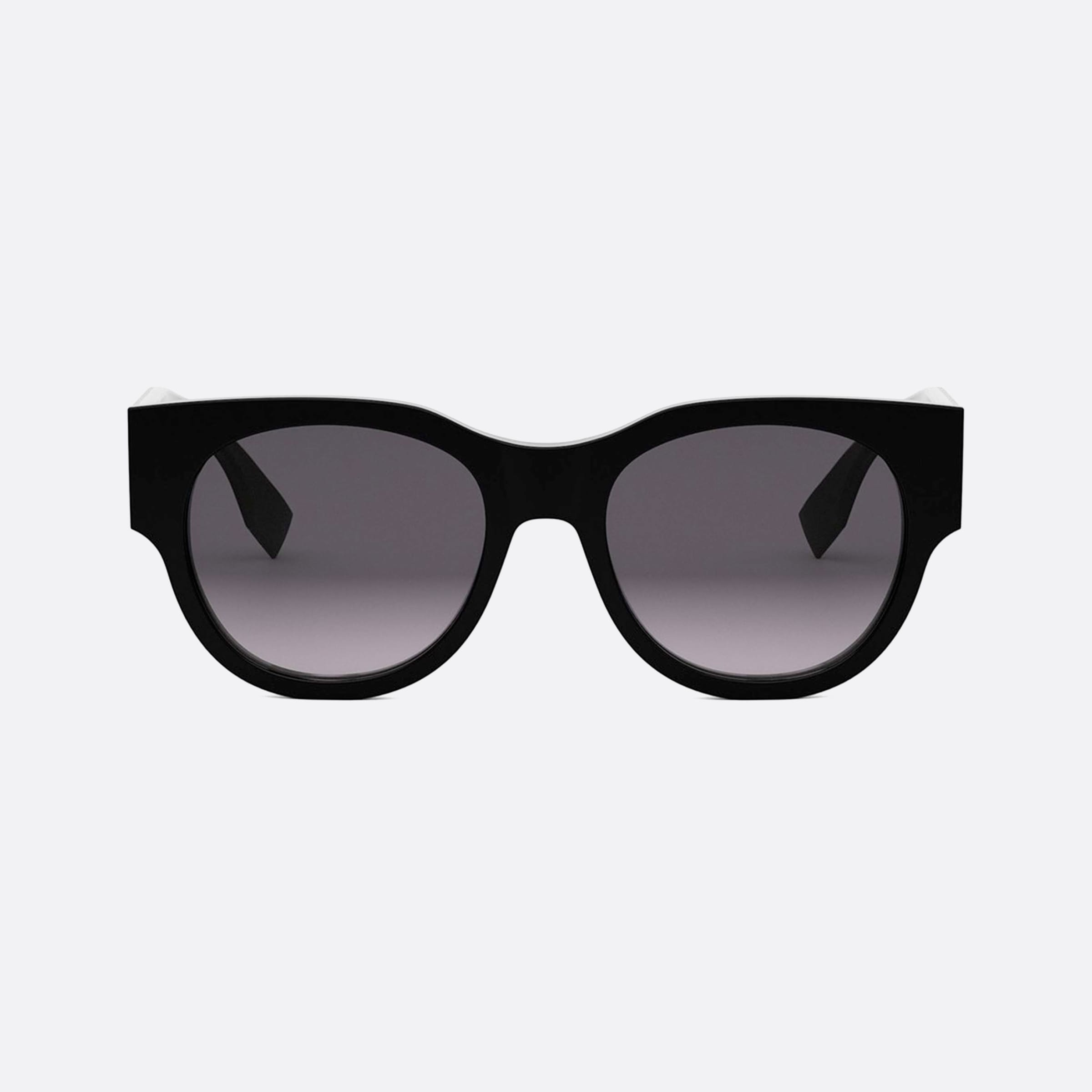 Fendi 53mm Baguette Fe40147i 01b Black Round Women Sunglasses - Side View