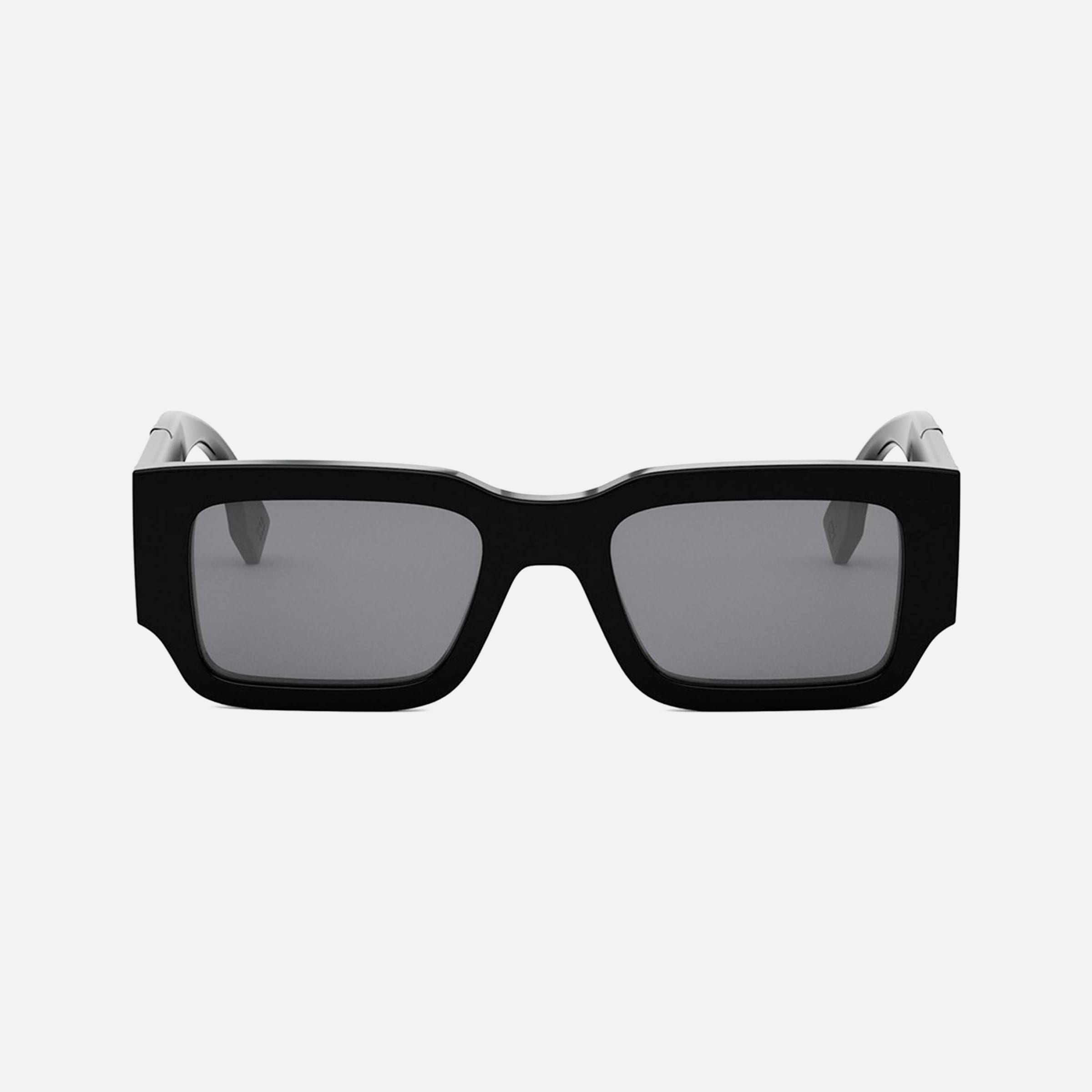 Fendi 51mm Diagonal Fe40131i 01a Black Rectangle Men Sunglasses - Side View