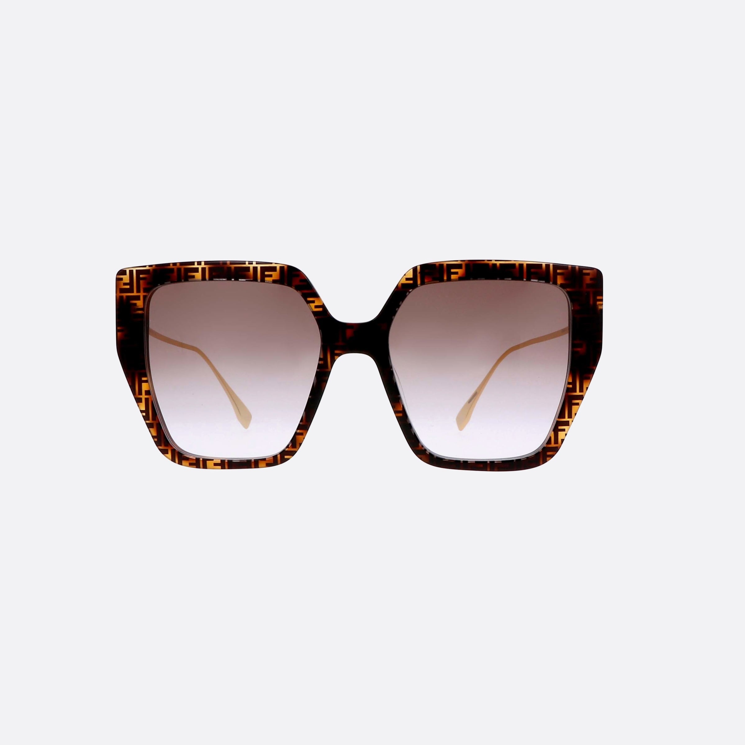 Fendi 55mm Fe40012u 55f Havana Butterfly Women Sunglasses - Side View