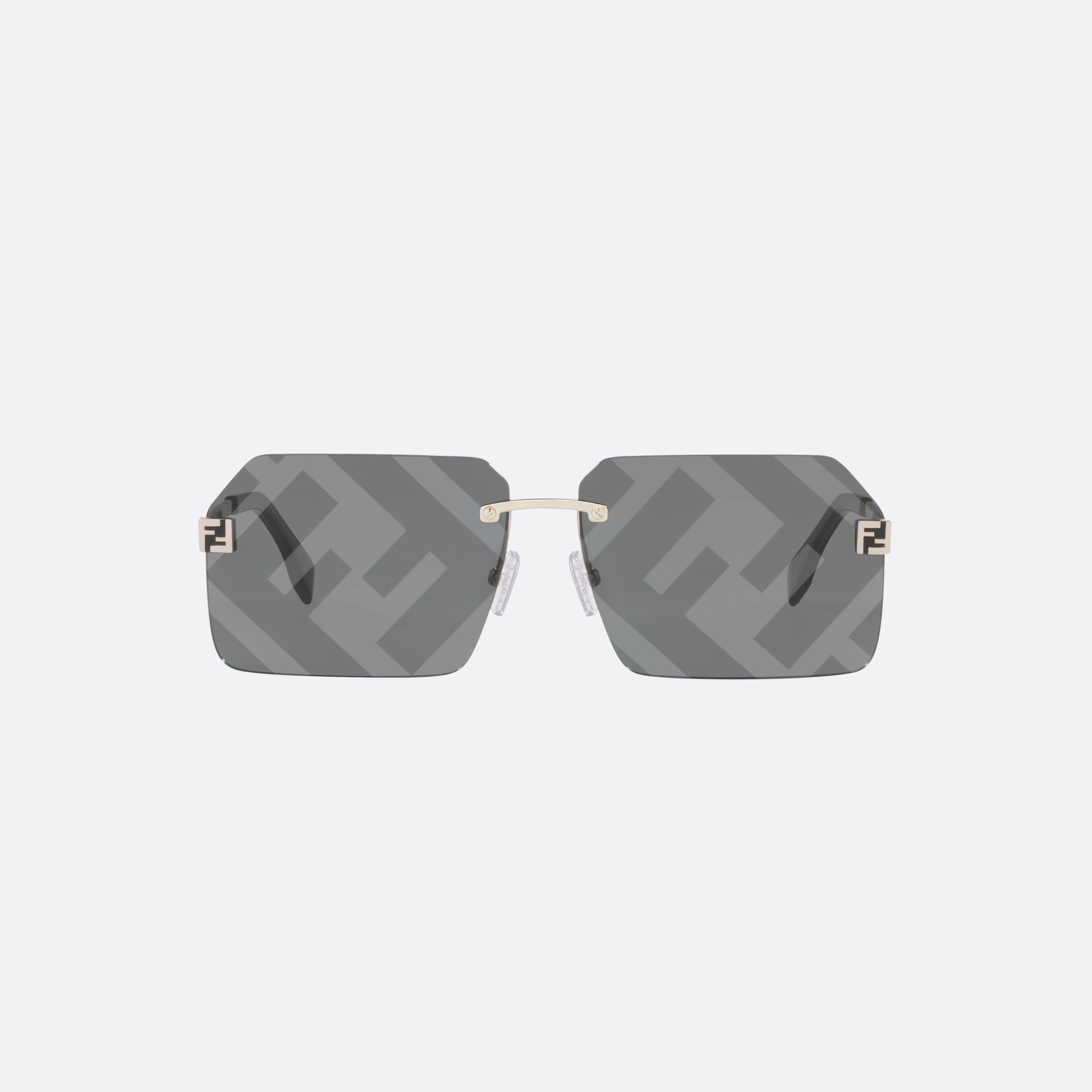 Fendi 59mm Fe40043u 5916c Grey Rectangle Men Sunglasses - Side View