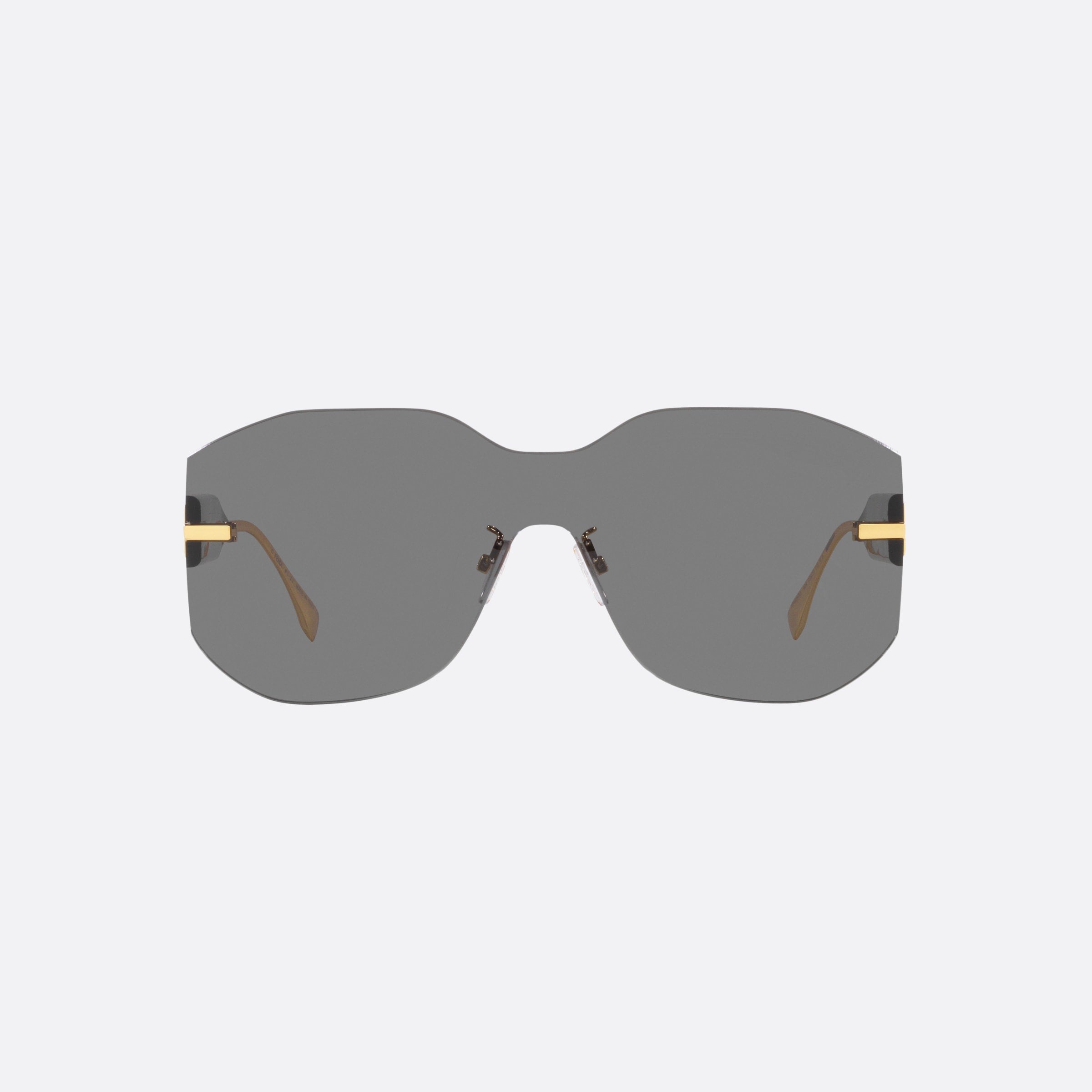 Fendi 99mm Fe40067u Gold Rectangle Women Sunglasses - Side View