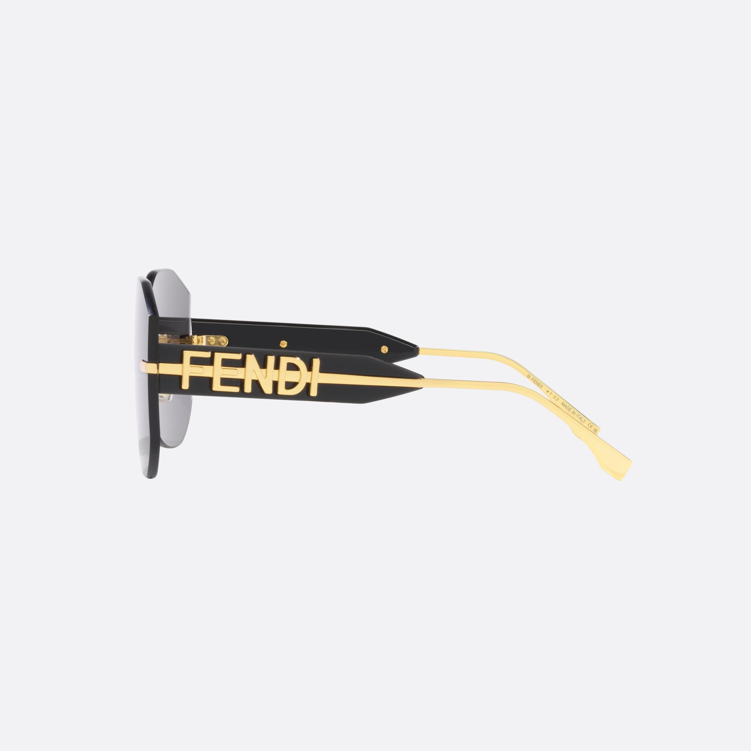 Fendi 99mm Fe40067u Gold Rectangle Women Sunglasses - Detail View