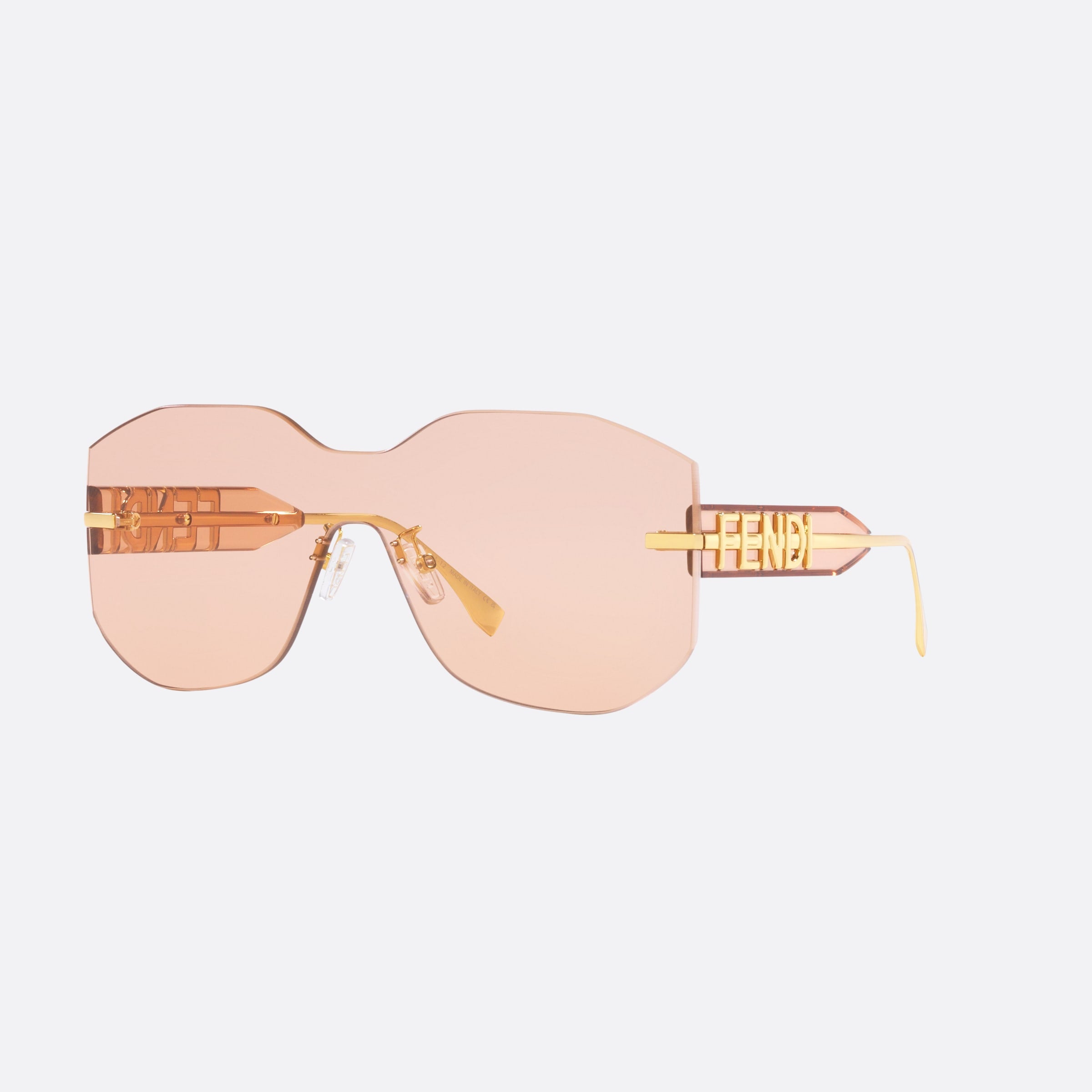Fendi 99mm Fe40067u Gold Rectangle Women Sunglasses - Main View