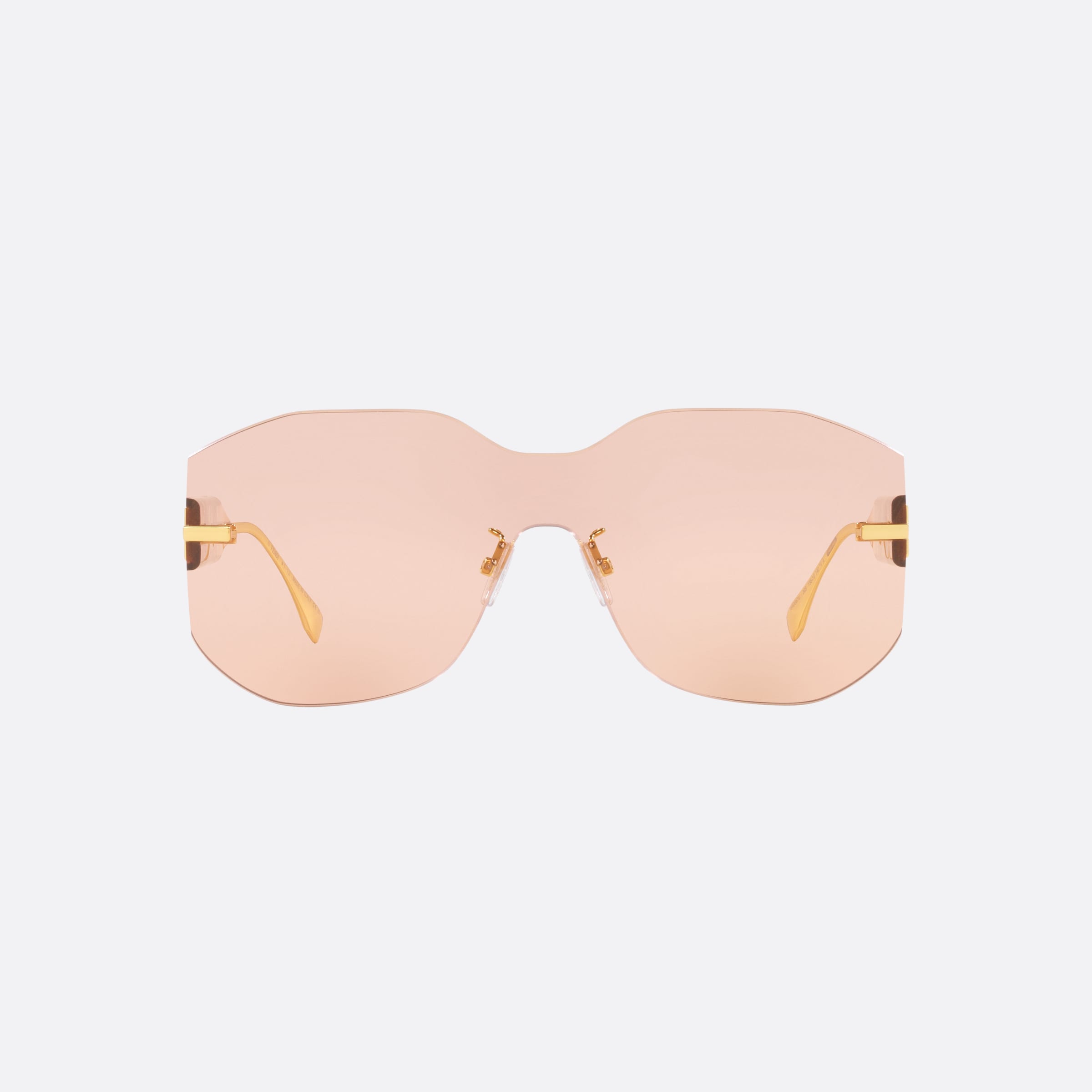 Fendi 99mm Fe40067u Gold Rectangle Women Sunglasses - Side View