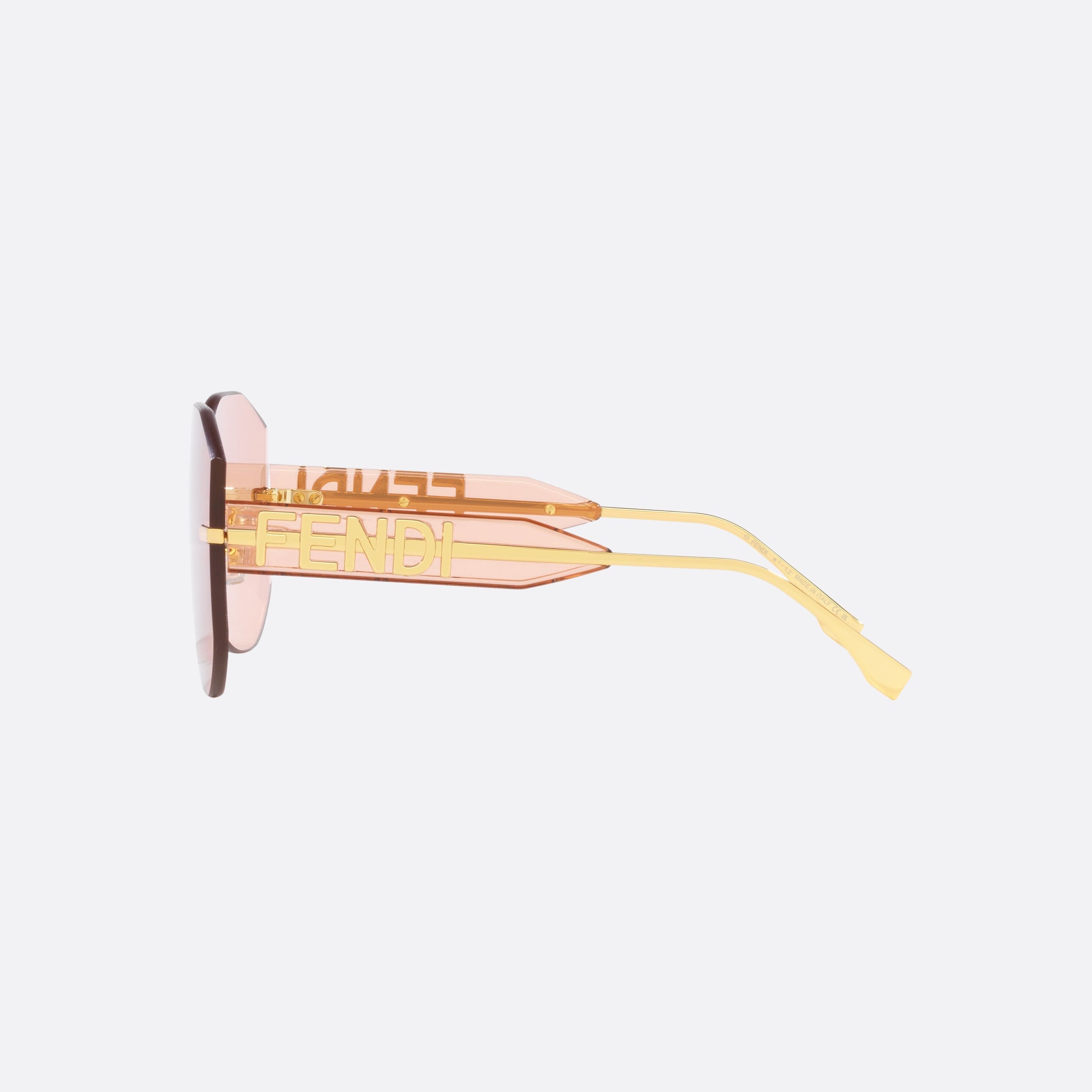 Fendi 99mm Fe40067u Gold Rectangle Women Sunglasses - Detail View