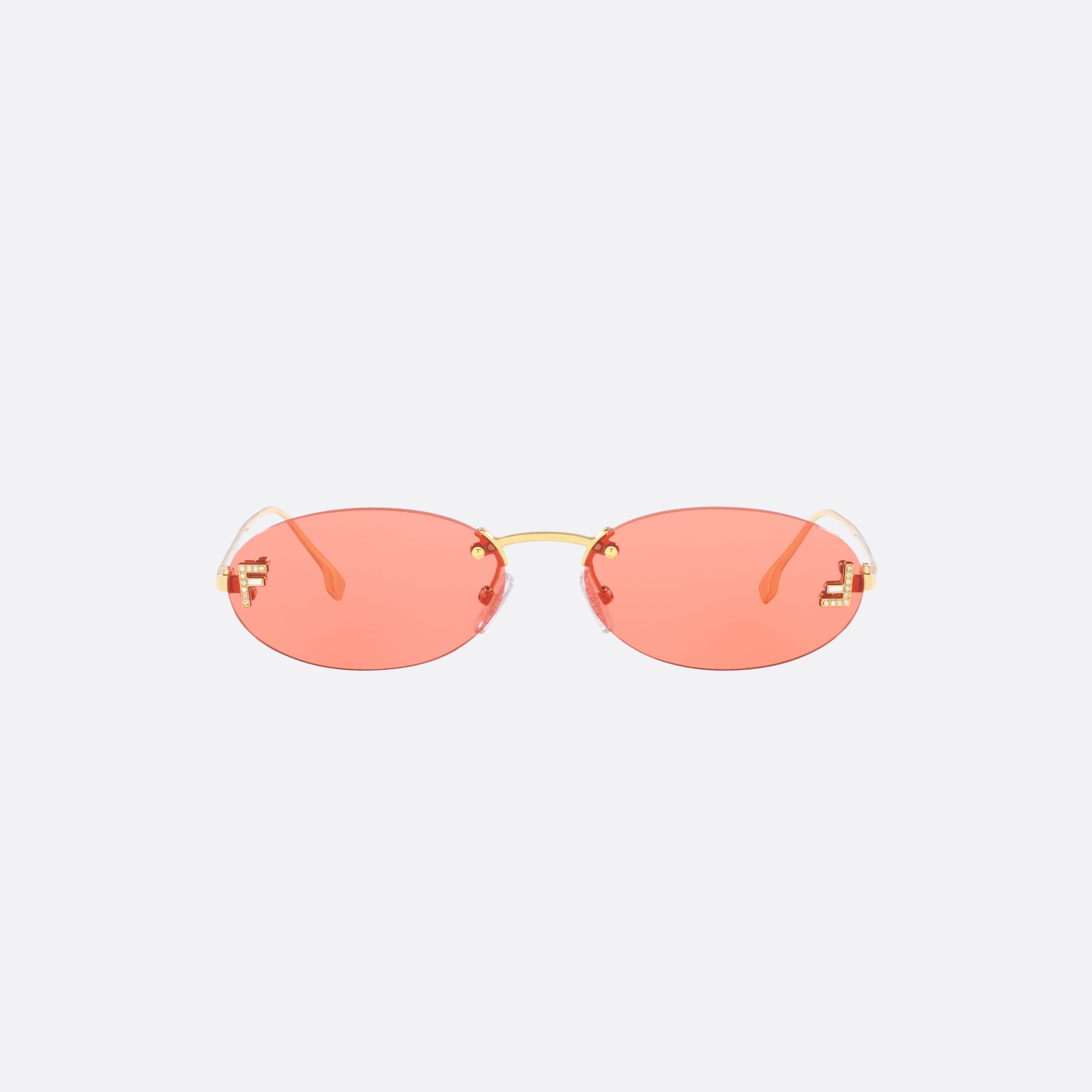 Fendi 54mm Fe4075us 30s Gold Oval Women Sunglasses - Side View