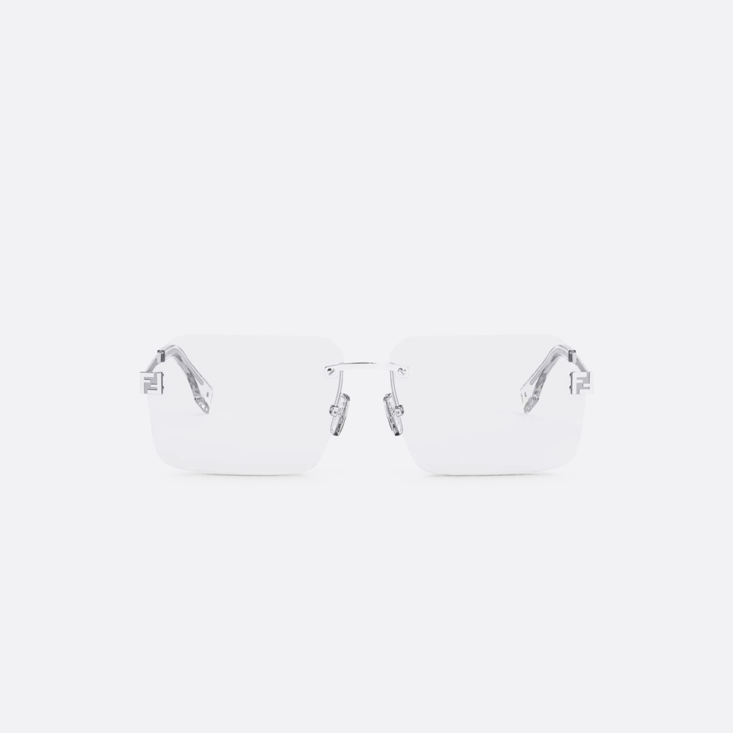Fendi 59mm Fe50035u Silver Men Eyeglasses - Side View