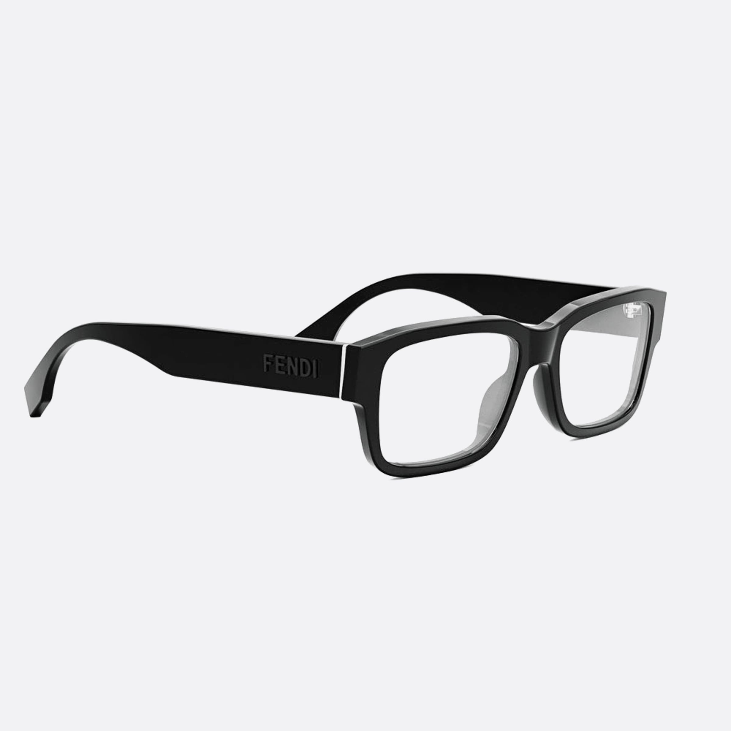 Fendi 55mm Fe50079i Black Rectangle Unisex Eyeglasses - Additional Angle