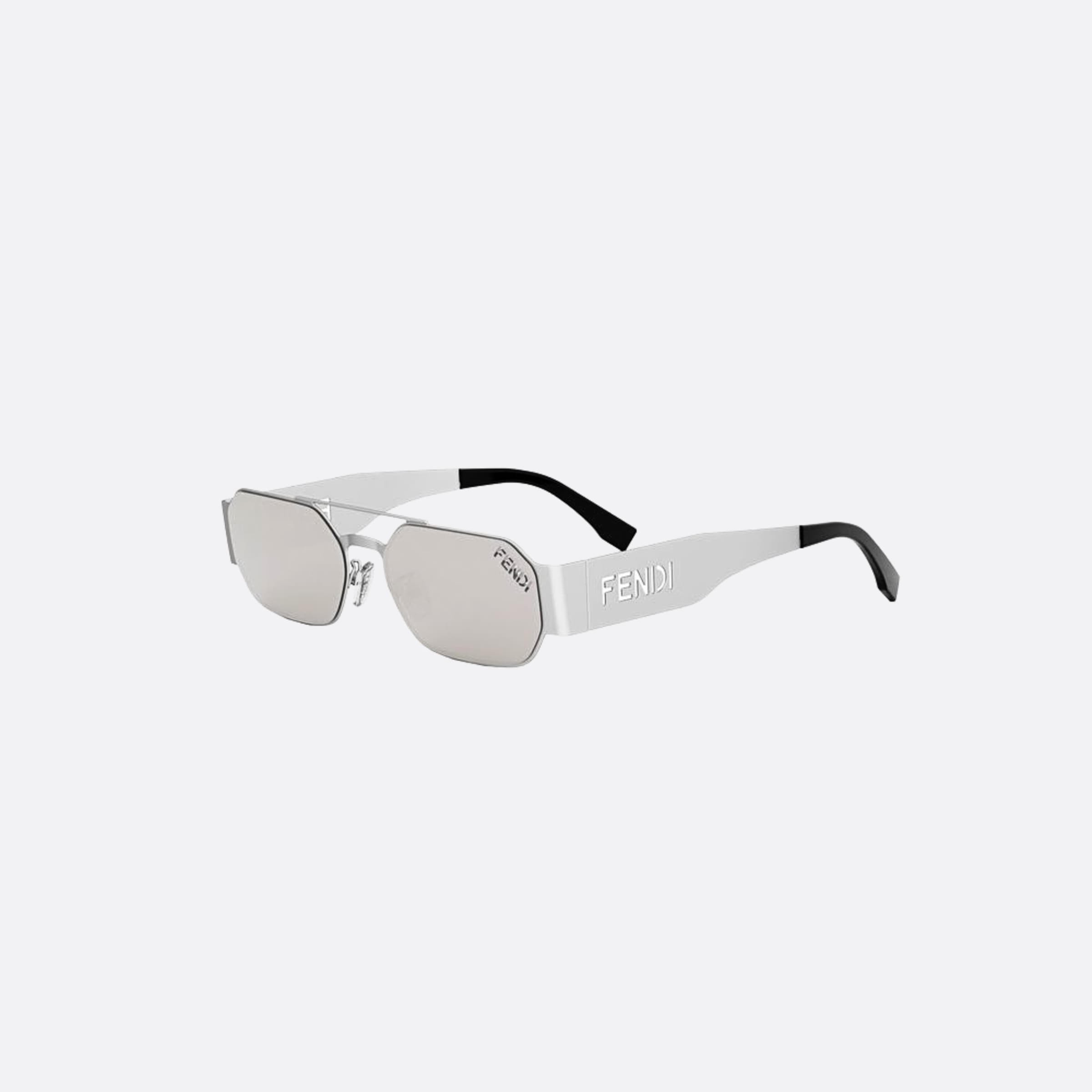 Fendi 55mm Fendi Cut Out 16c Silver Oval Women Sunglasses - Side View