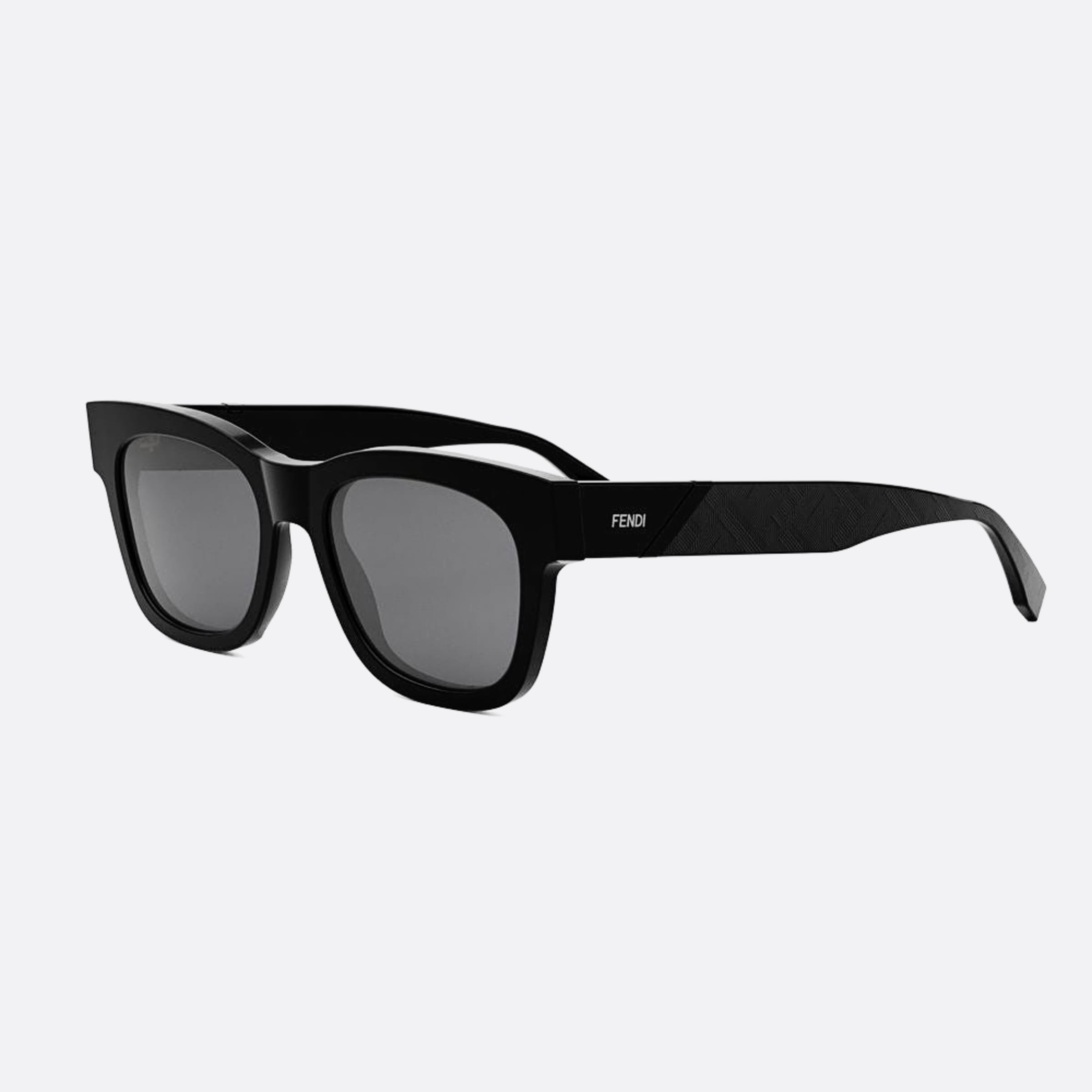 Fendi 52mm Fendi Diagonal 01a Black Squared Men Sunglasses - Side View