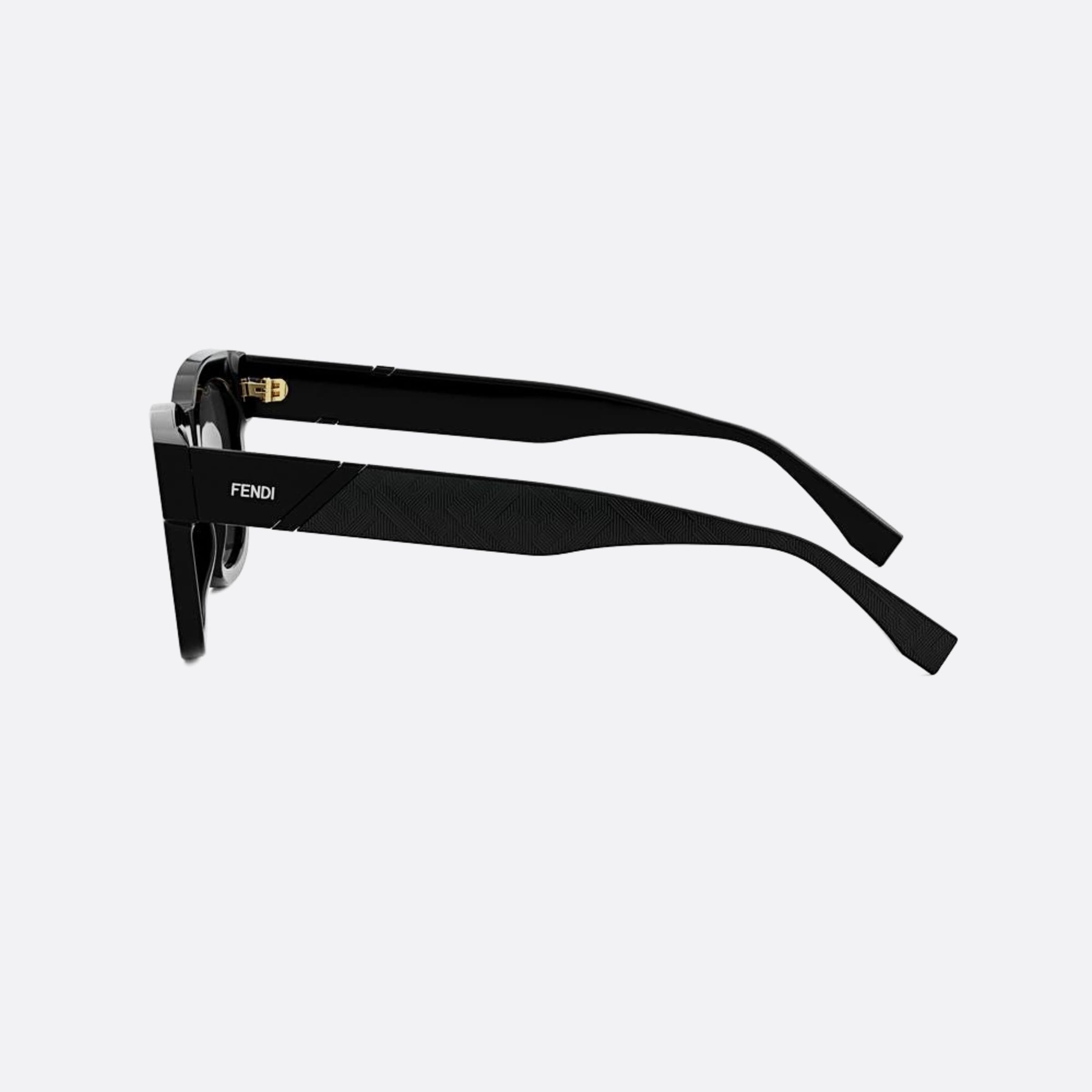 Fendi 52mm Fendi Diagonal 01a Black Squared Men Sunglasses - Detail View