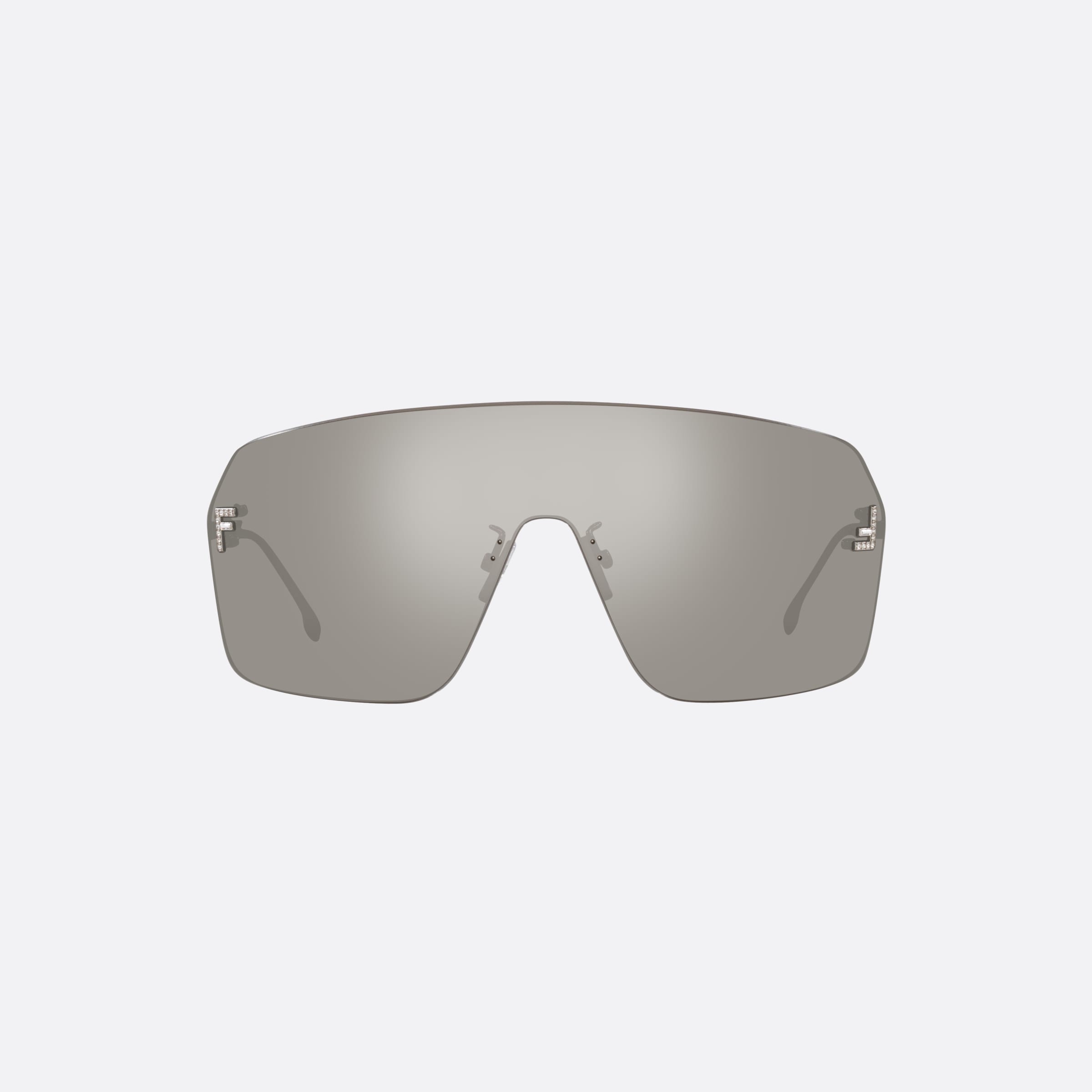 Fendi 90mm Fendi First Crystal Fe4121us Grey Rectangle Women Sunglasses - Side View