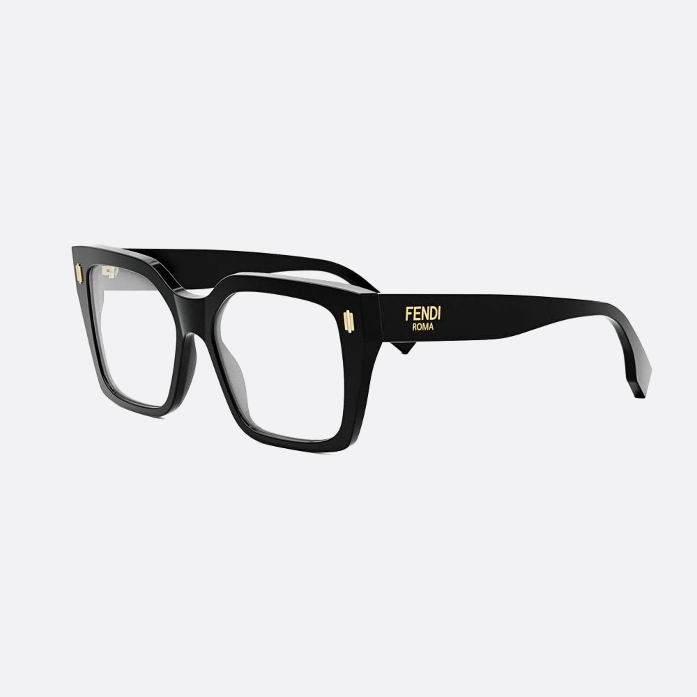 Fendi 53mm Fendi Roma Black Squared Women Eyeglasses - Side View