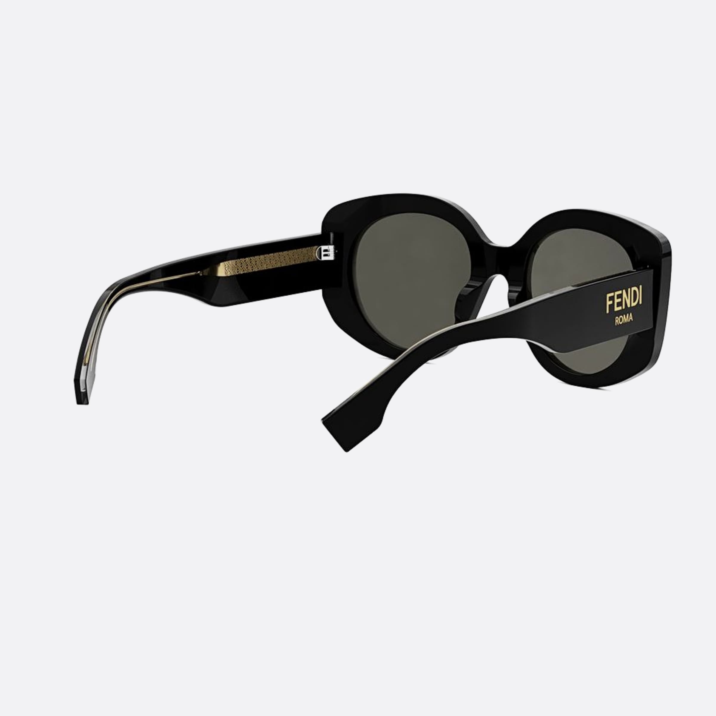 Fendi 51mm Fendi Roma 01a Black Round Women Sunglasses - Additional Angle