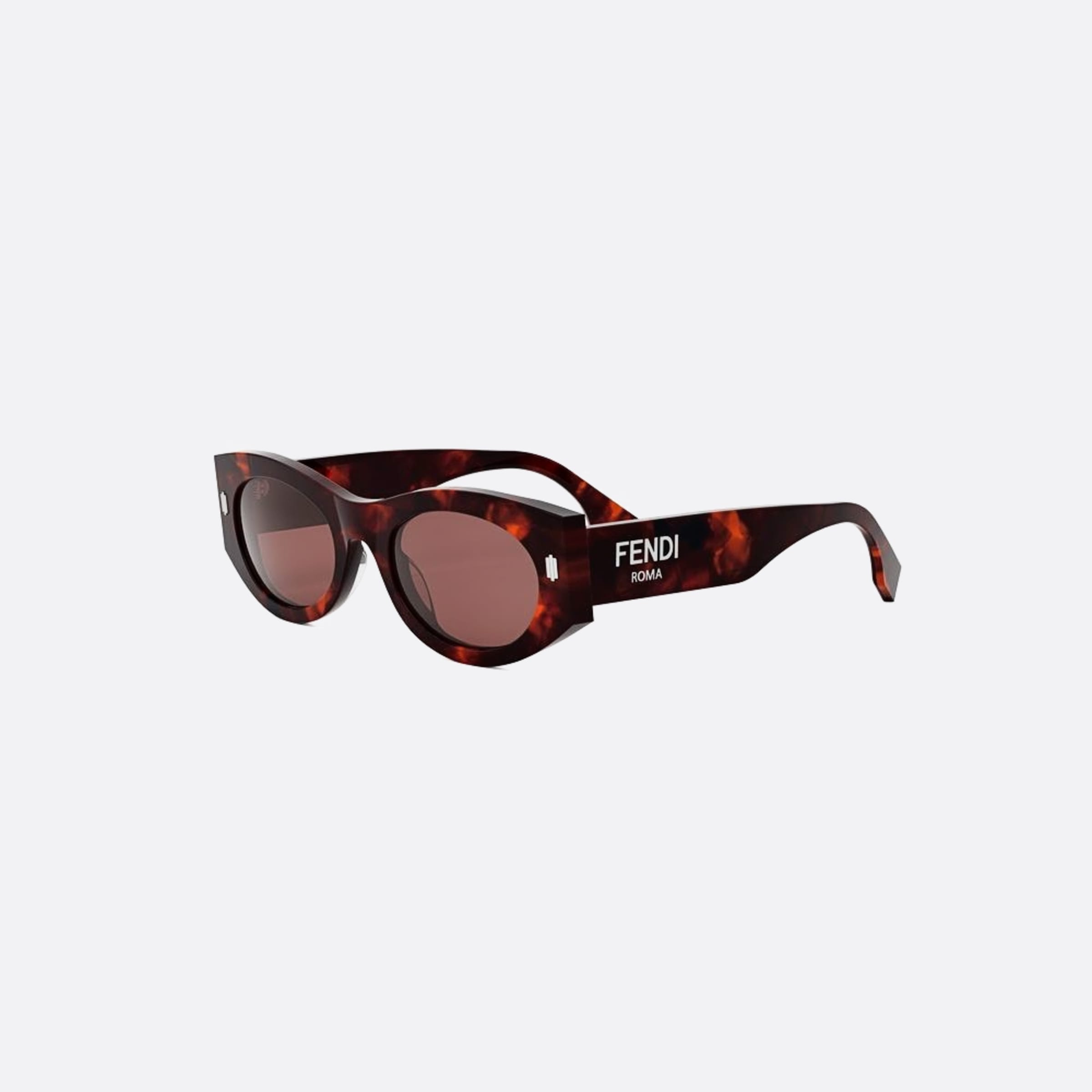 Fendi 52mm Fendi Roma 54s Havana Oval Women Sunglasses - Side View