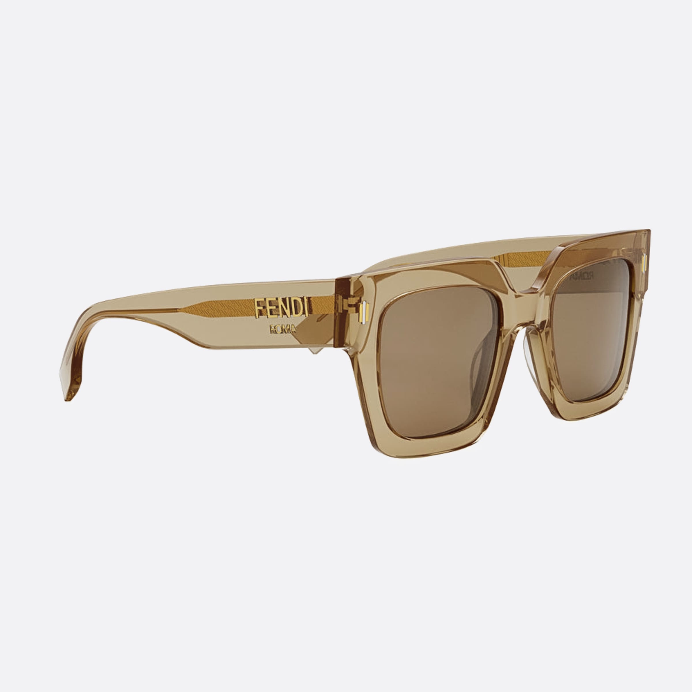 Fendi 50mm Fendi Roma 57e Brown Squared Women Sunglasses - Additional Angle
