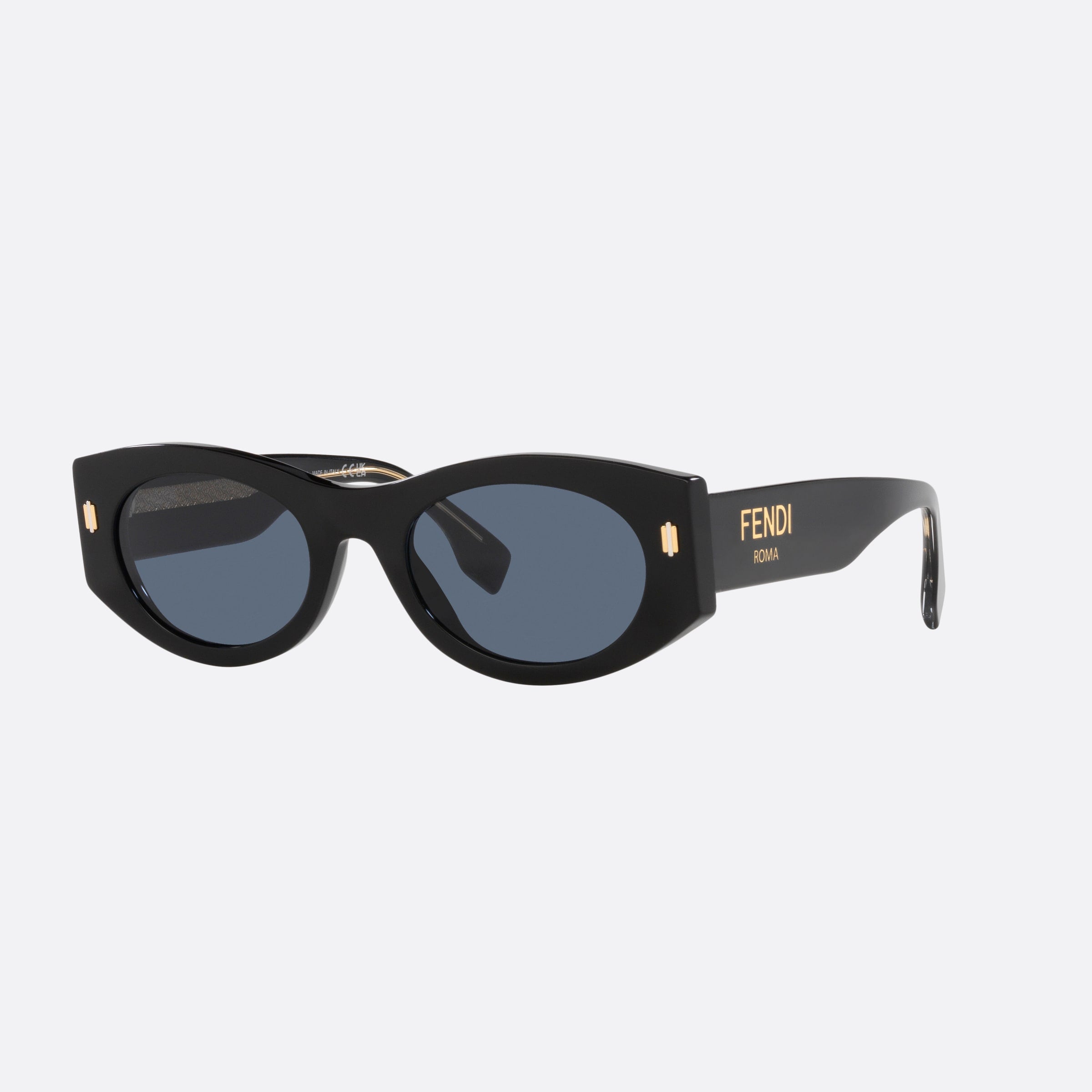 Fendi 52mm Fendi Roma Fe40125i 01v Black Oval Women Sunglasses - Main View