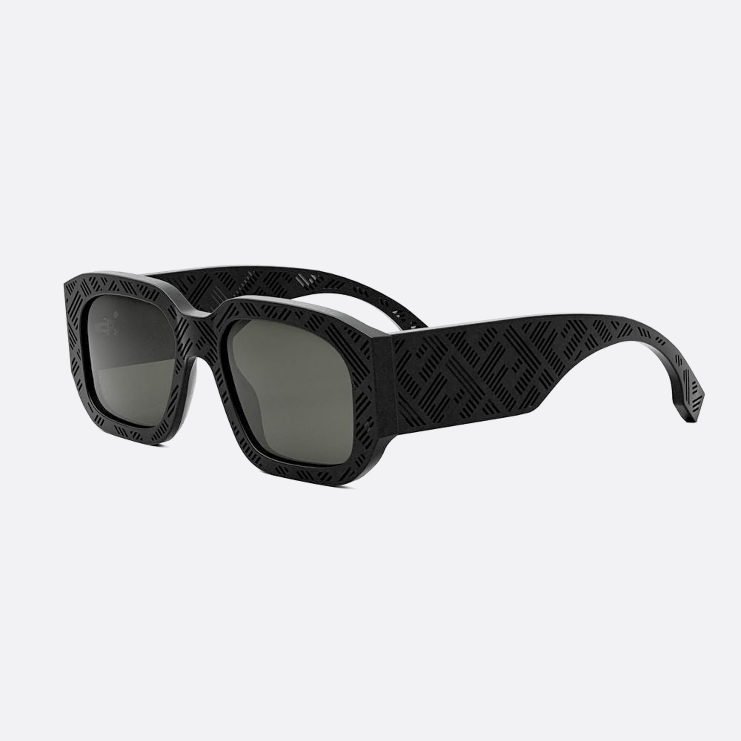 Fendi 52mm Fendi Shadow 02a Black Rectangle Men Sunglasses - Side View