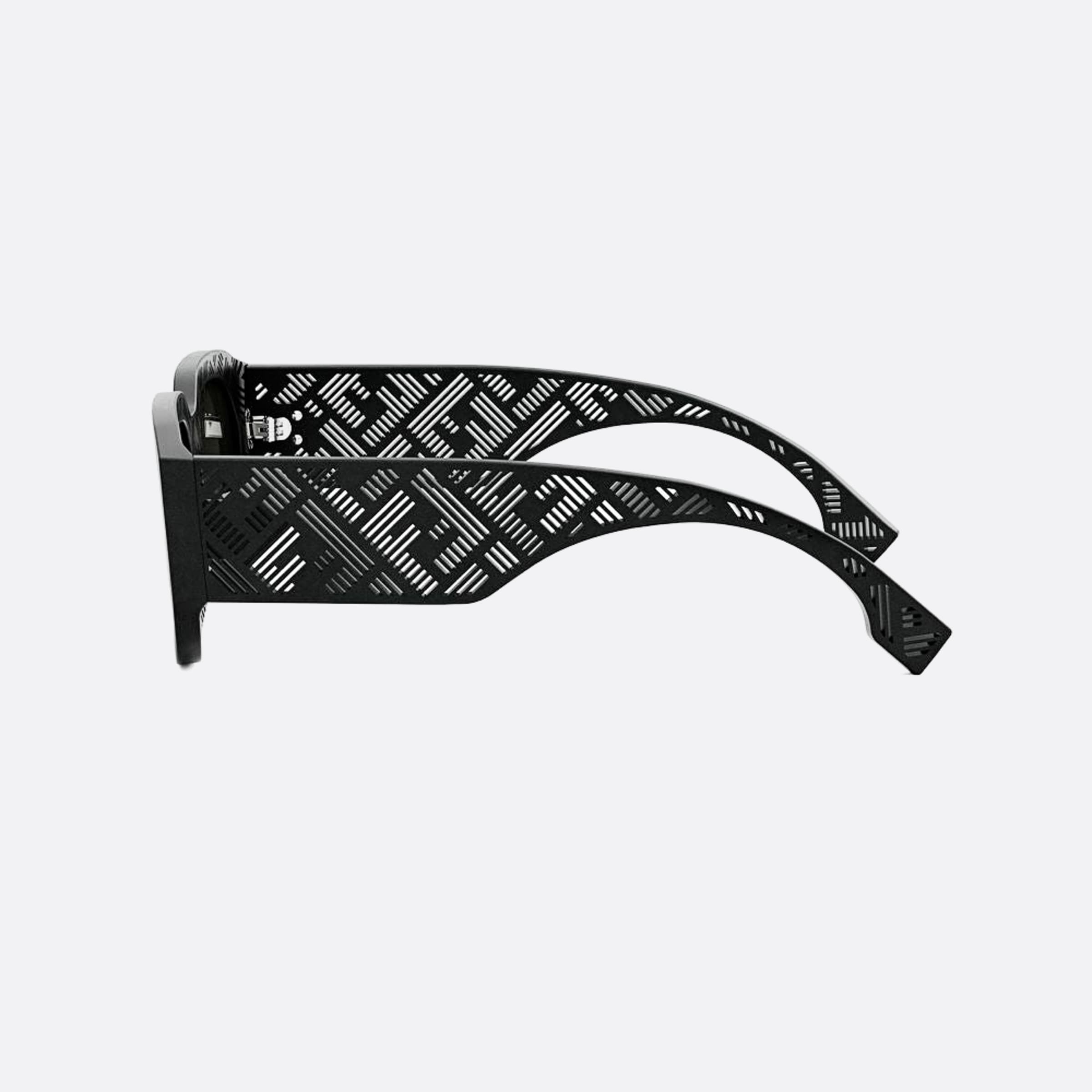 Fendi 52mm Fendi Shadow 02a Black Rectangle Men Sunglasses - Detail View