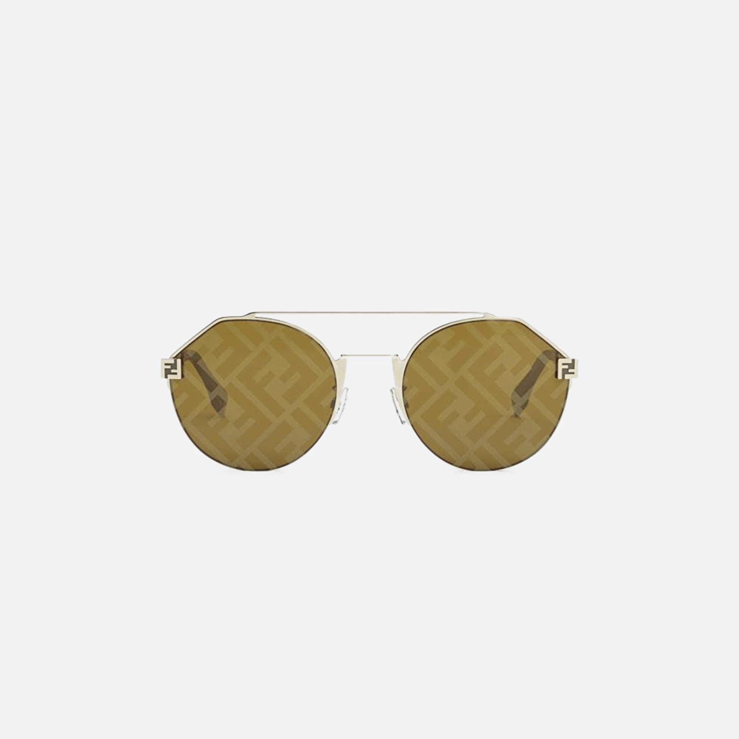 Fendi 55mm Fendi Sky 10g Gold Round Men Sunglasses - Main View
