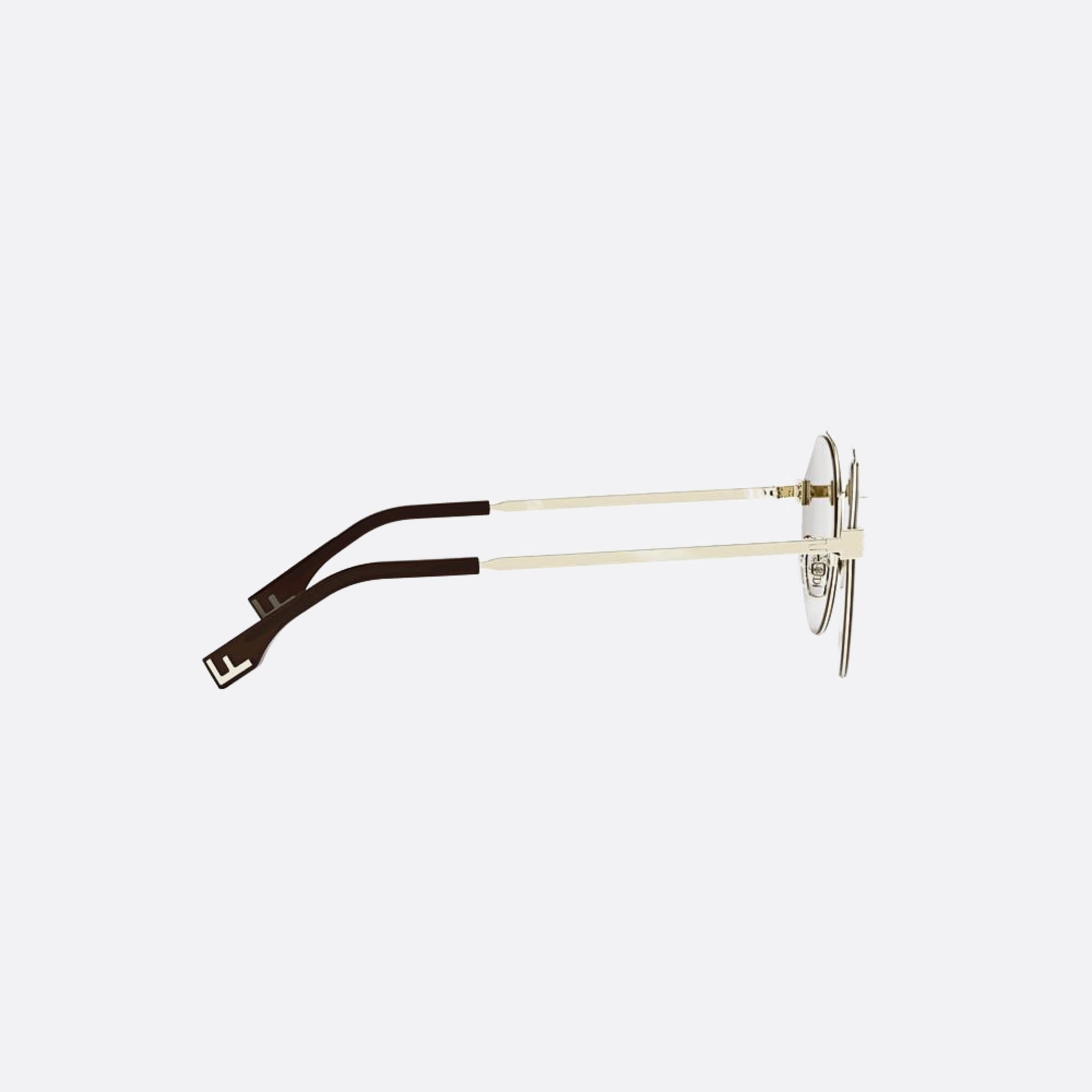 Fendi 55mm Fendi Sky 10g Gold Round Men Sunglasses - Additional Angle