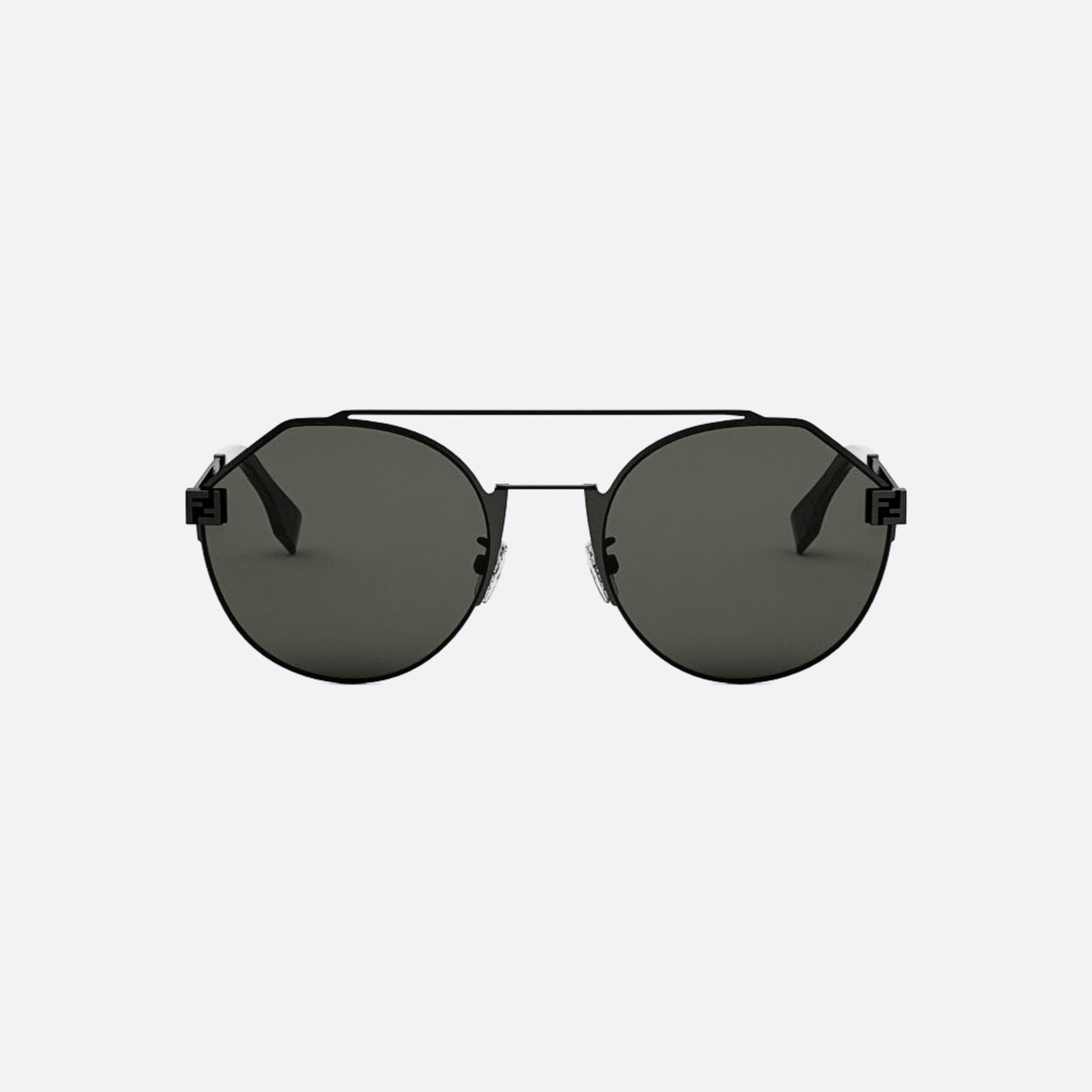 Fendi 55mm Fendi Sky 14a Black Round Men Sunglasses - Main View