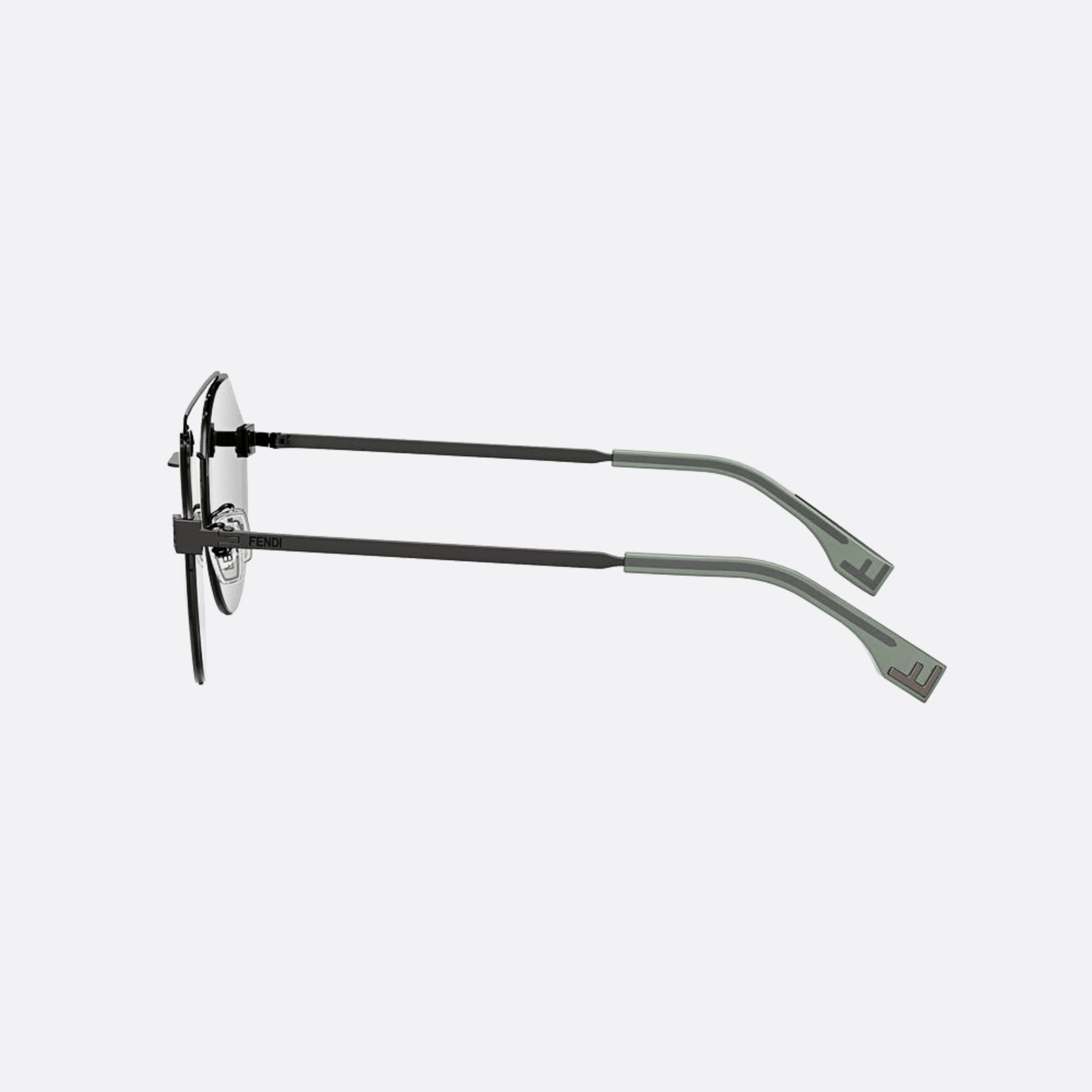 Fendi 55mm Fendi Sky 14a Black Round Men Sunglasses - Detail View
