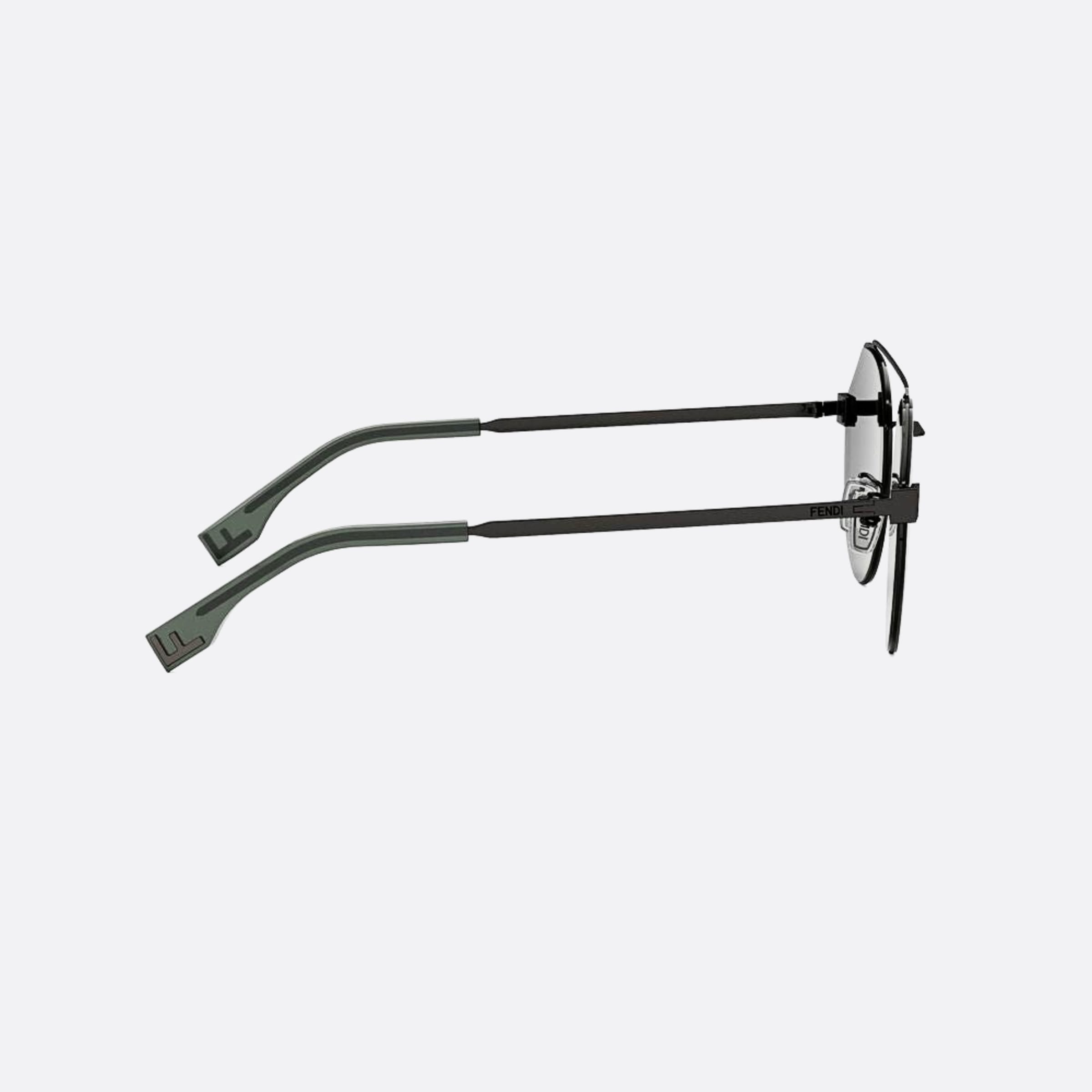 Fendi 55mm Fendi Sky 14a Black Round Men Sunglasses - Additional Angle
