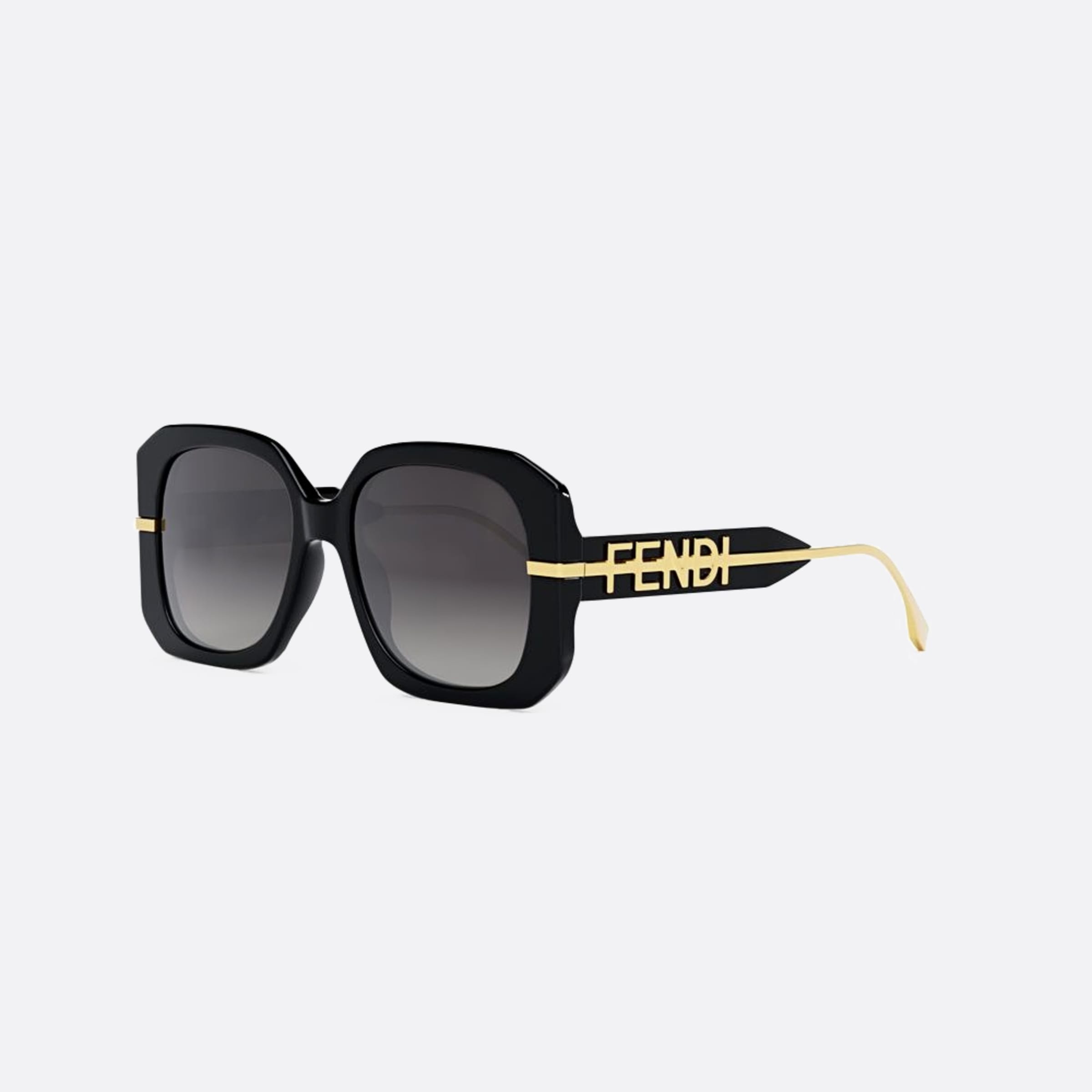 Fendi 55mm Fendigraphy 01b Black Squared Women Sunglasses - Side View