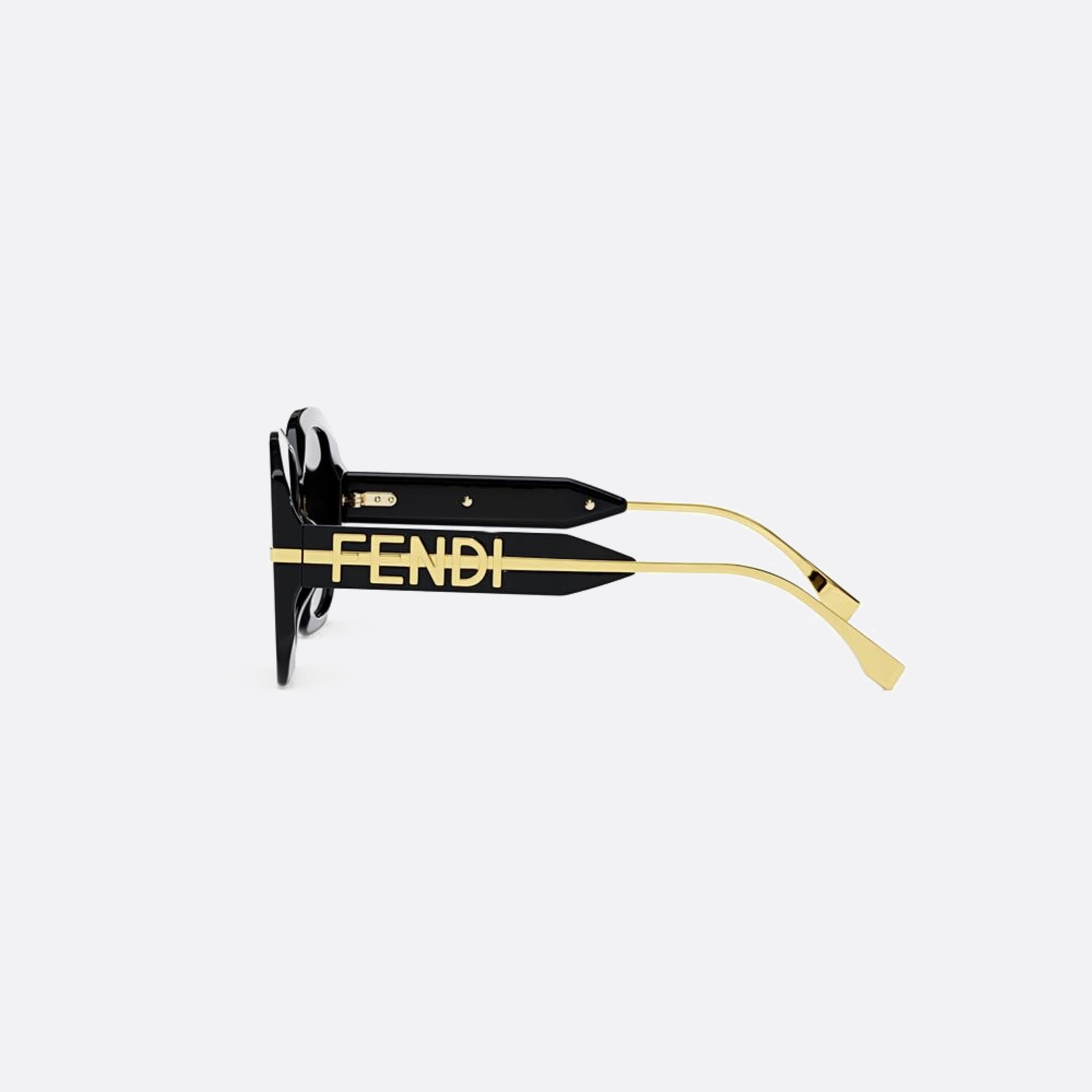Fendi 55mm Fendigraphy 01b Black Squared Women Sunglasses - Detail View