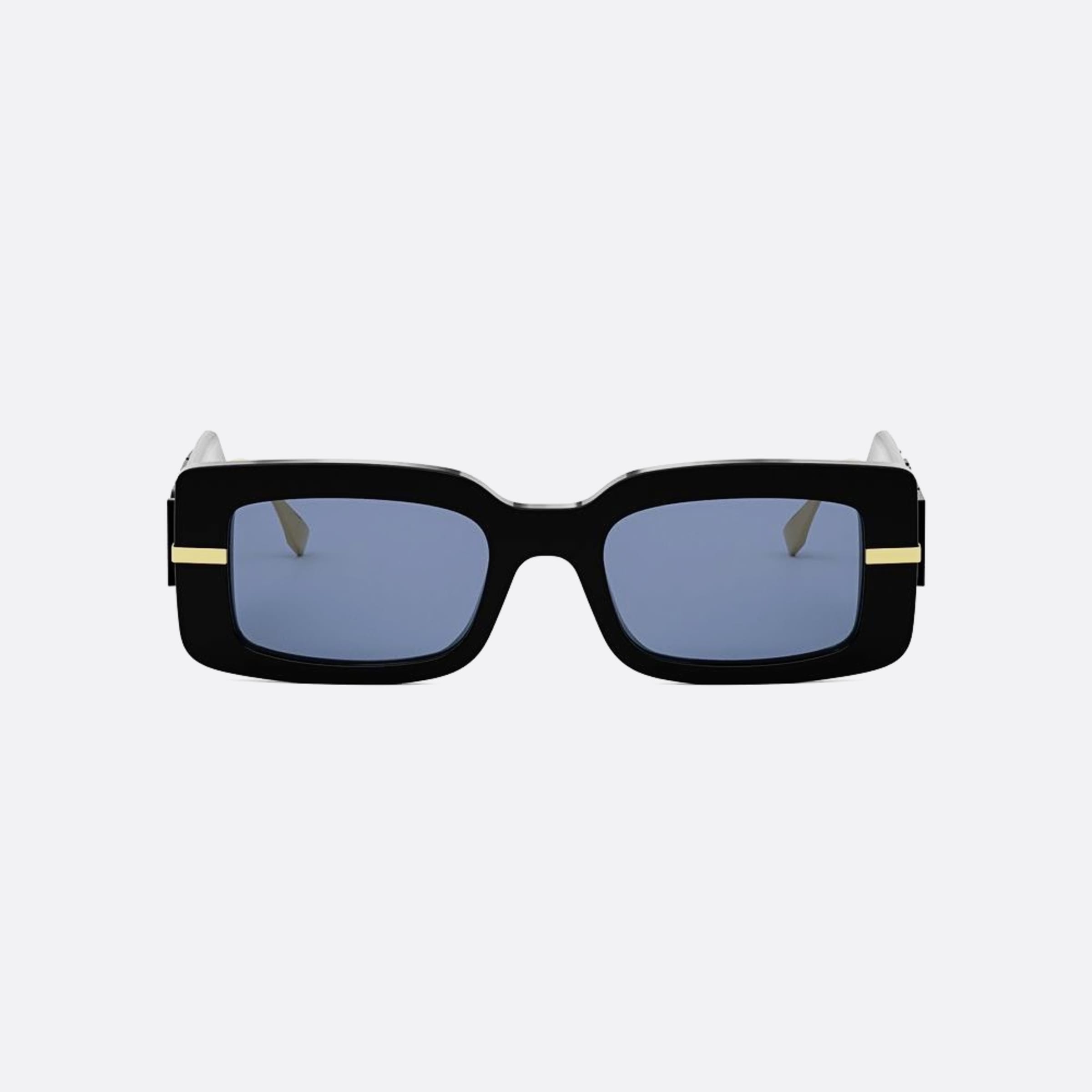 Fendi 51mm Fendigraphy 01v Black Rectangle Women Sunglasses - Main View