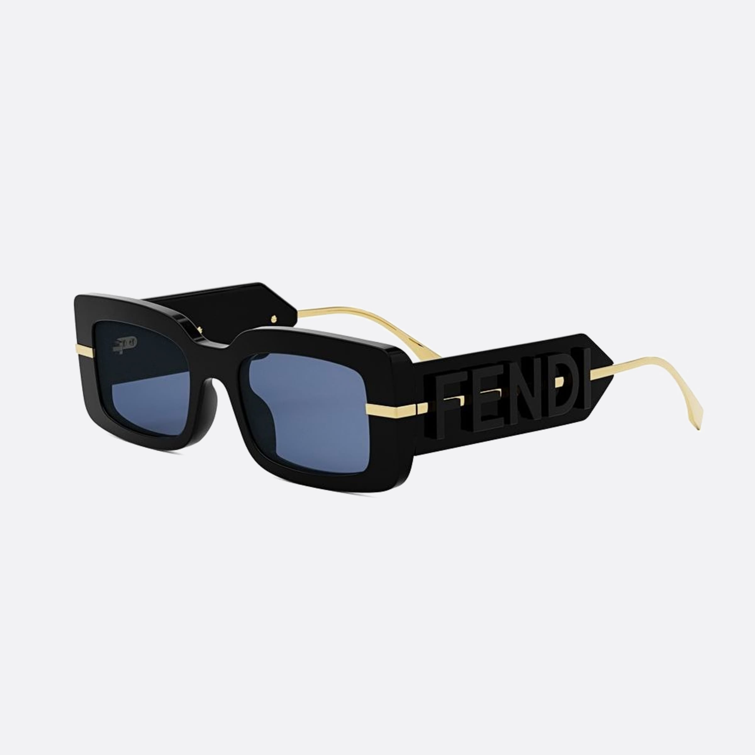Fendi 51mm Fendigraphy 01v Black Rectangle Women Sunglasses - Side View