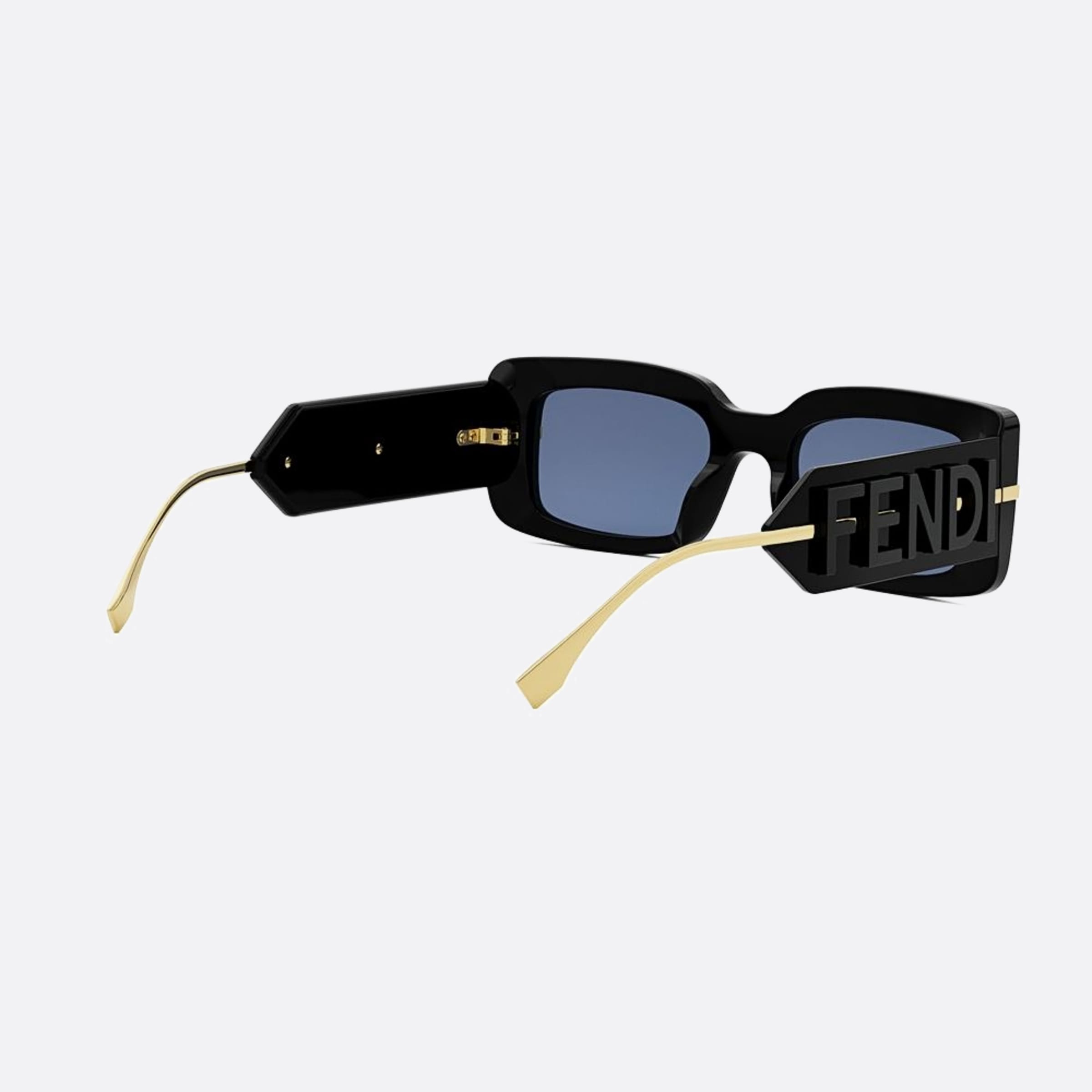 Fendi 51mm Fendigraphy 01v Black Rectangle Women Sunglasses - Additional Angle