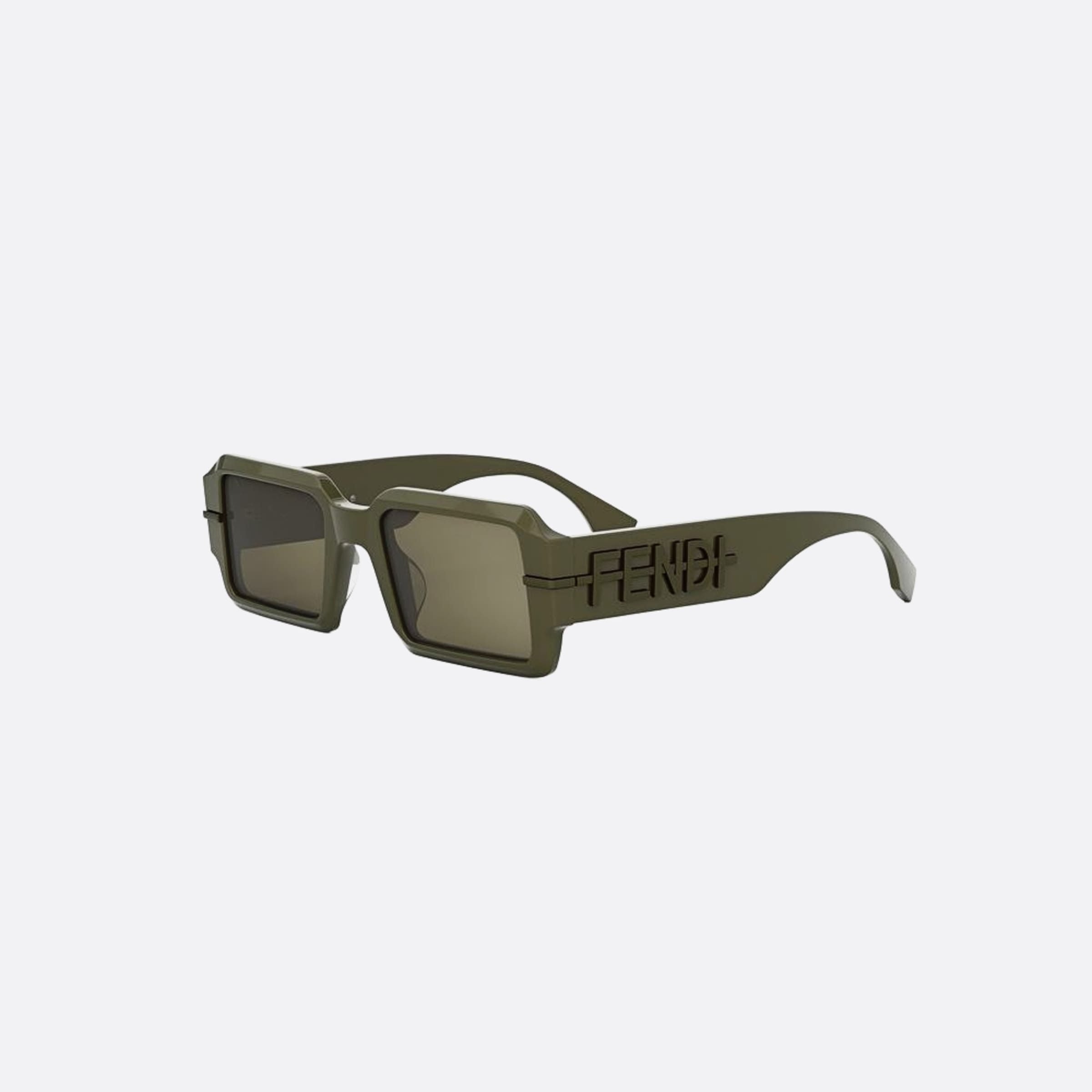 Fendi 52mm Fendigraphy 96n Green Geometric Men Sunglasses - Side View