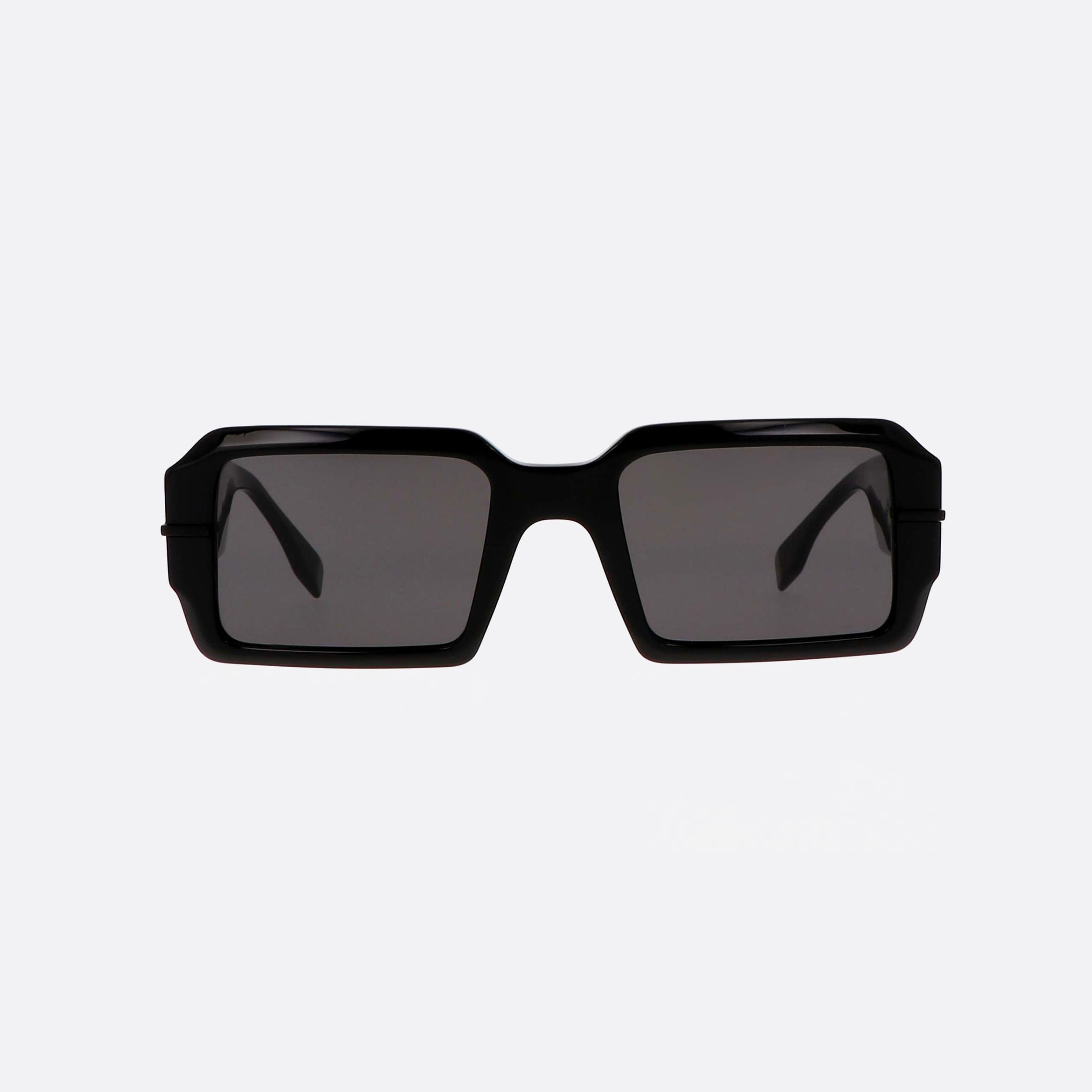 Fendi 52mm Fendigraphy Fe40073u 01a Black Rectangle Men Sunglasses - Side View