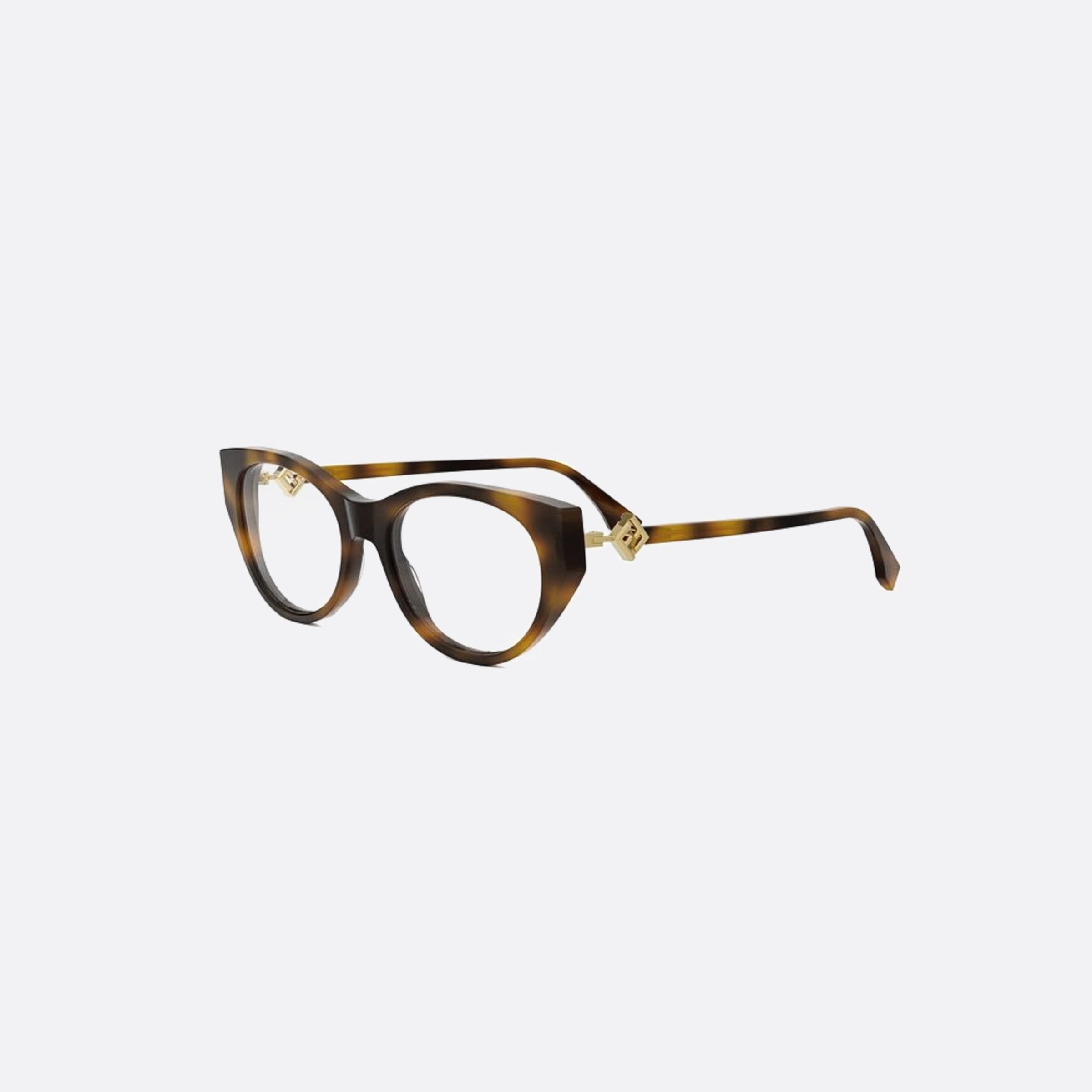 Fendi 53mm Diamonds Havana Oval Women Eyeglasses - Side View