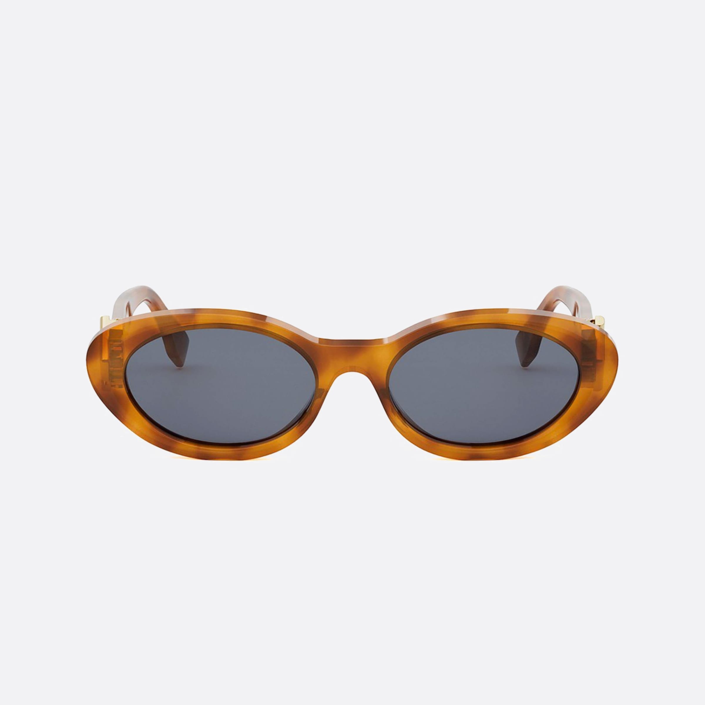 Fendi 53mm Diamonds Fe40140u 56v Havana Oval Women Sunglasses - Side View