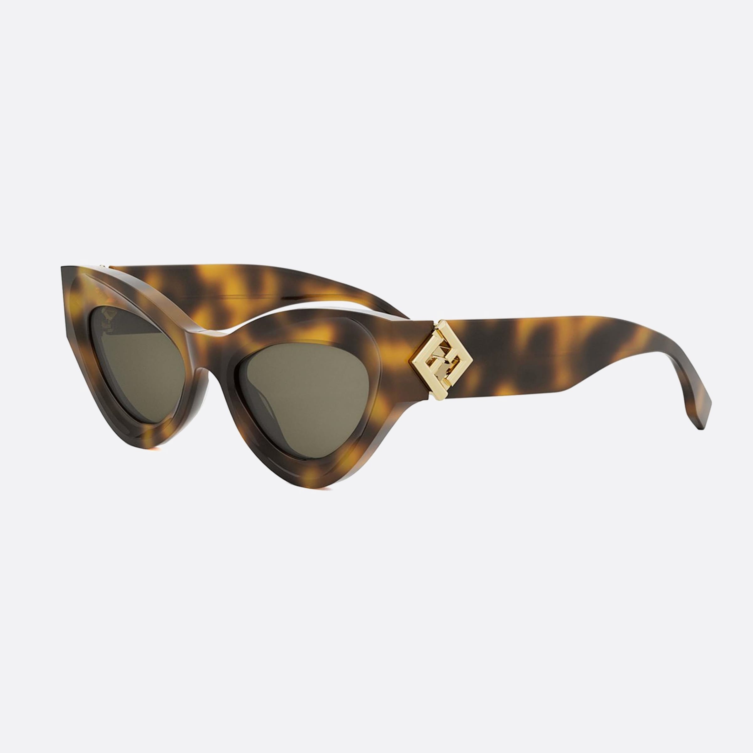 Fendi 52mm Diamonds Fe40146i 53n Havana Cat Eye Women Sunglasses - Main View