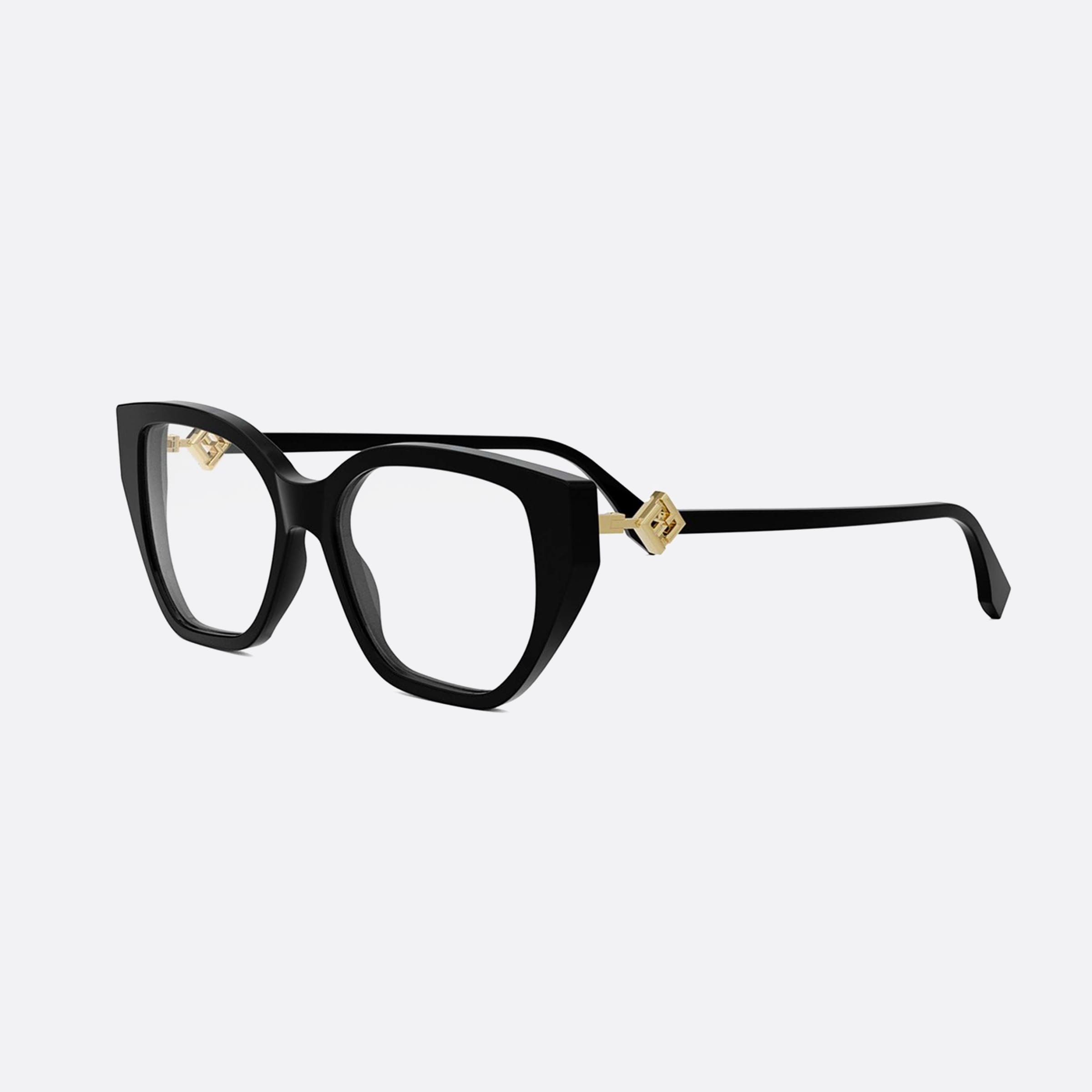 Fendi 53mm Diamonds Fe50100i Black Rectangle Women Eyeglasses - Main View