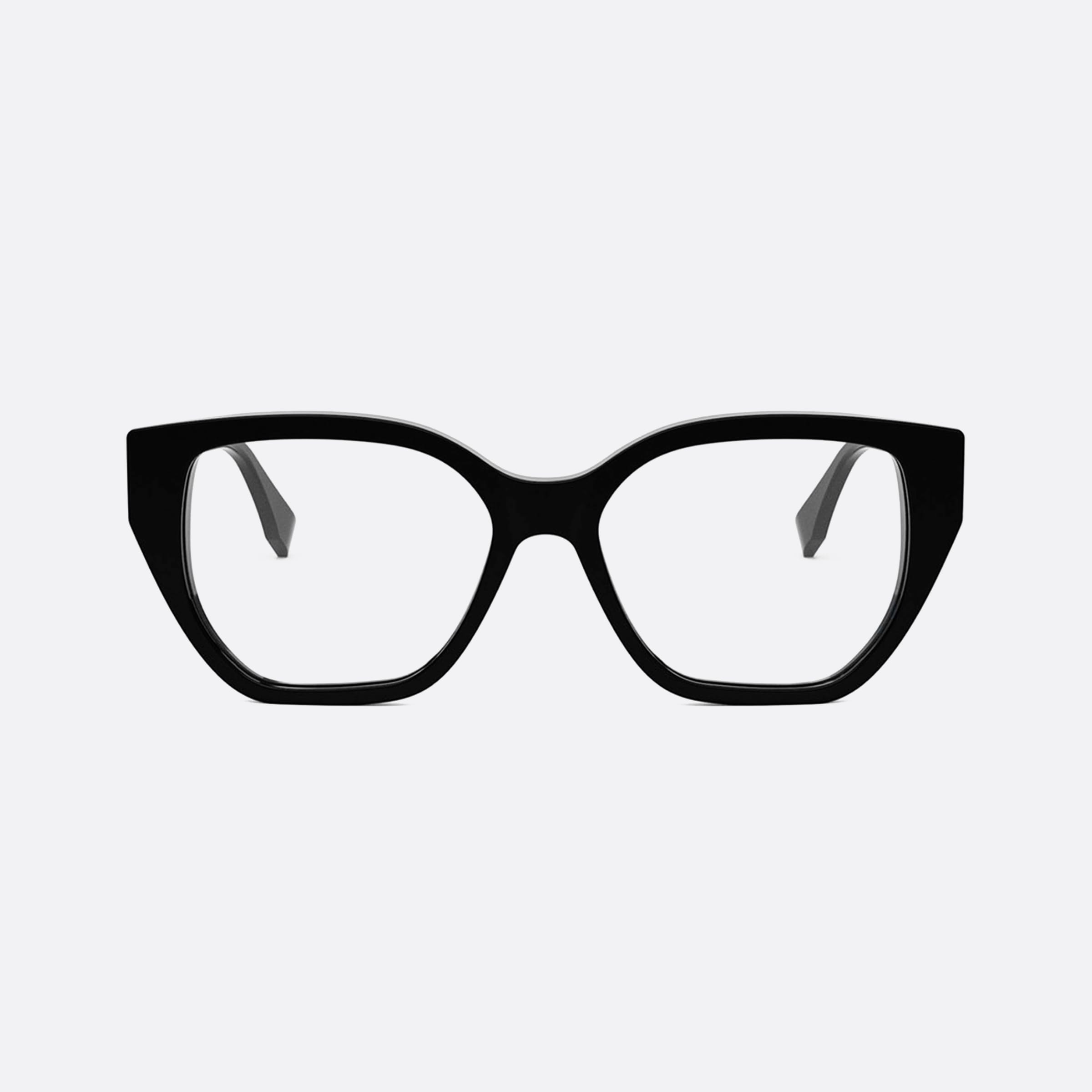 Fendi 53mm Diamonds Fe50100i Black Rectangle Women Eyeglasses - Side View