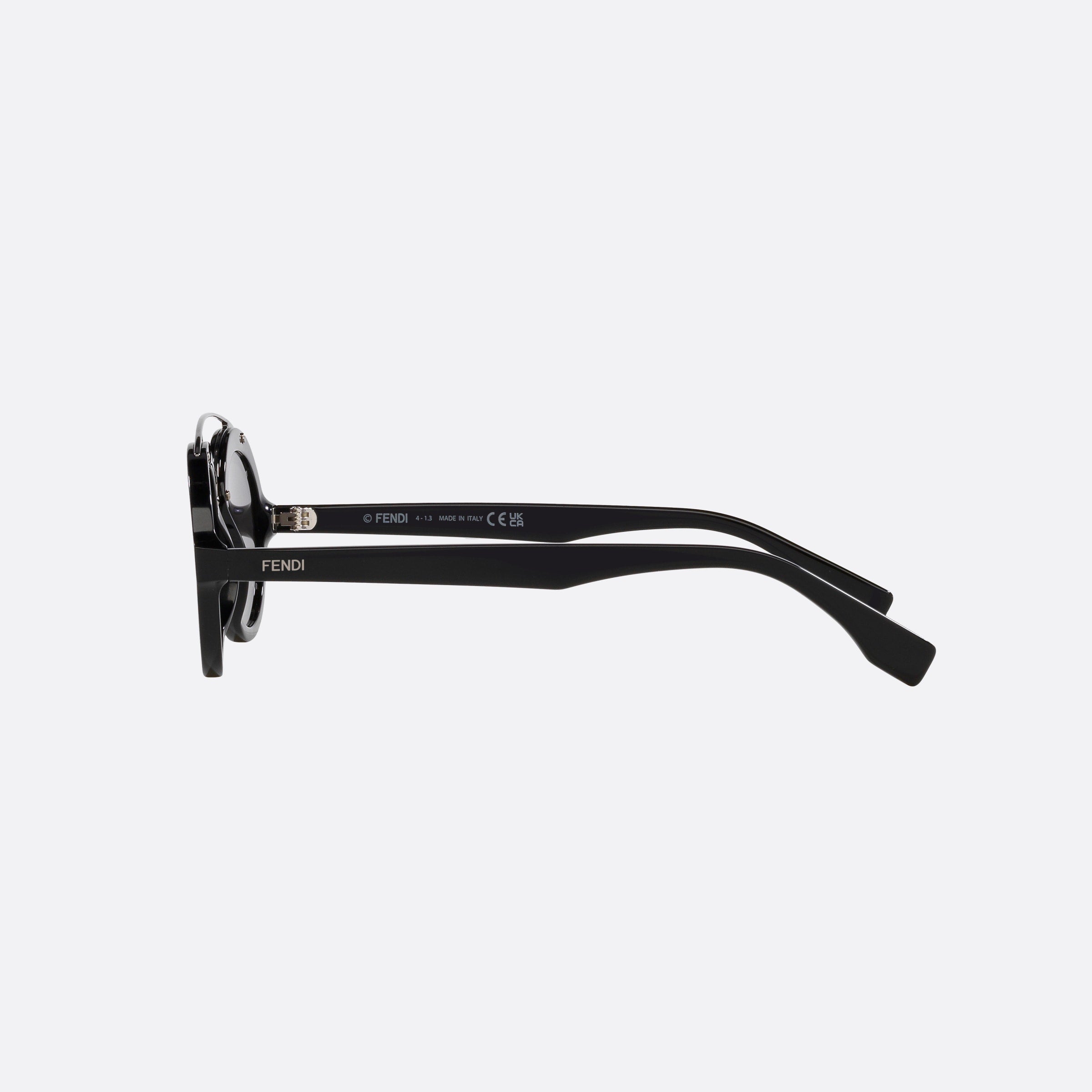 Fendi 52mm Ffaround Black Oval Men Sunglasses - Detail View
