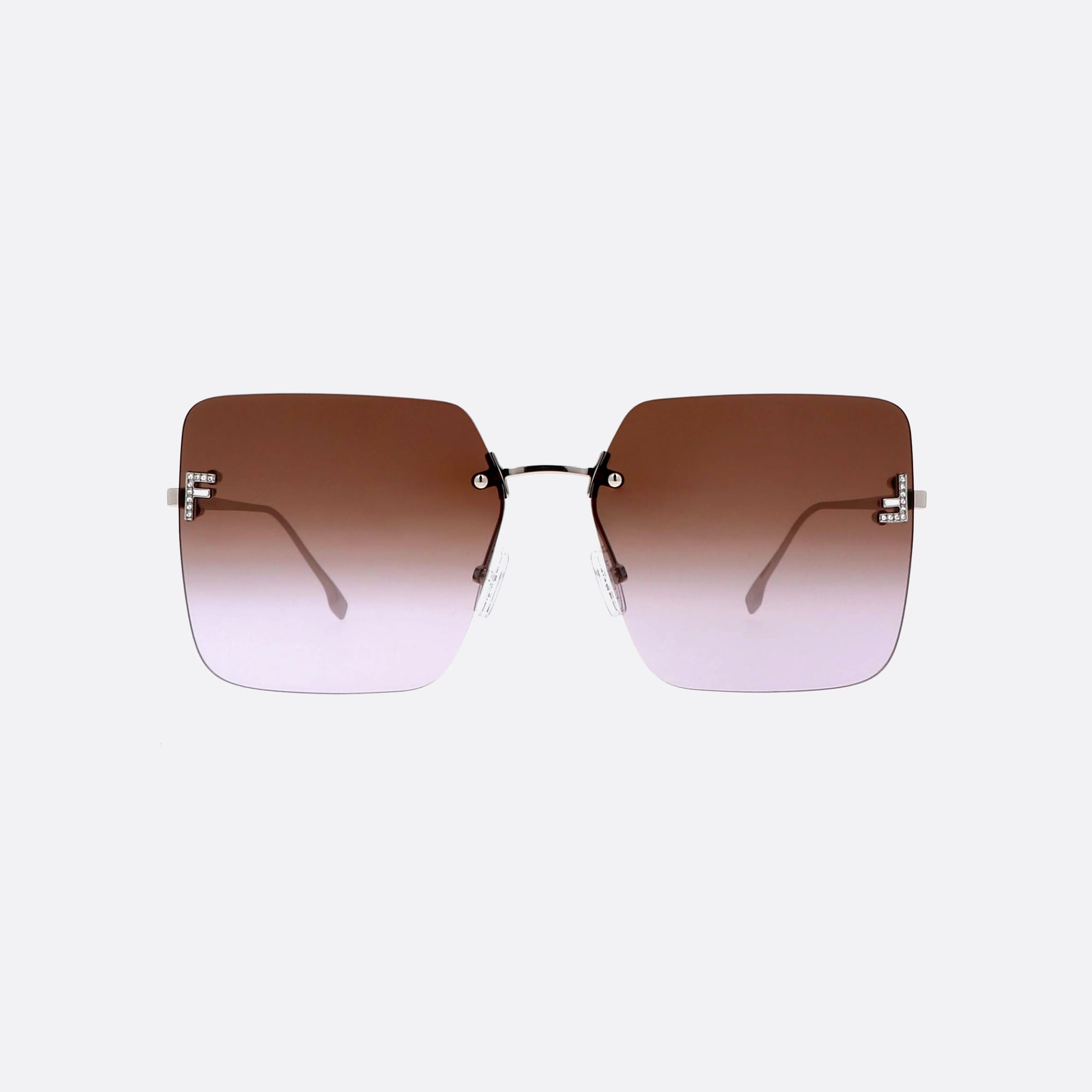 Fendi 59mm First Crystal Fe4082us 16z Silver Unisex Sunglasses - Side View