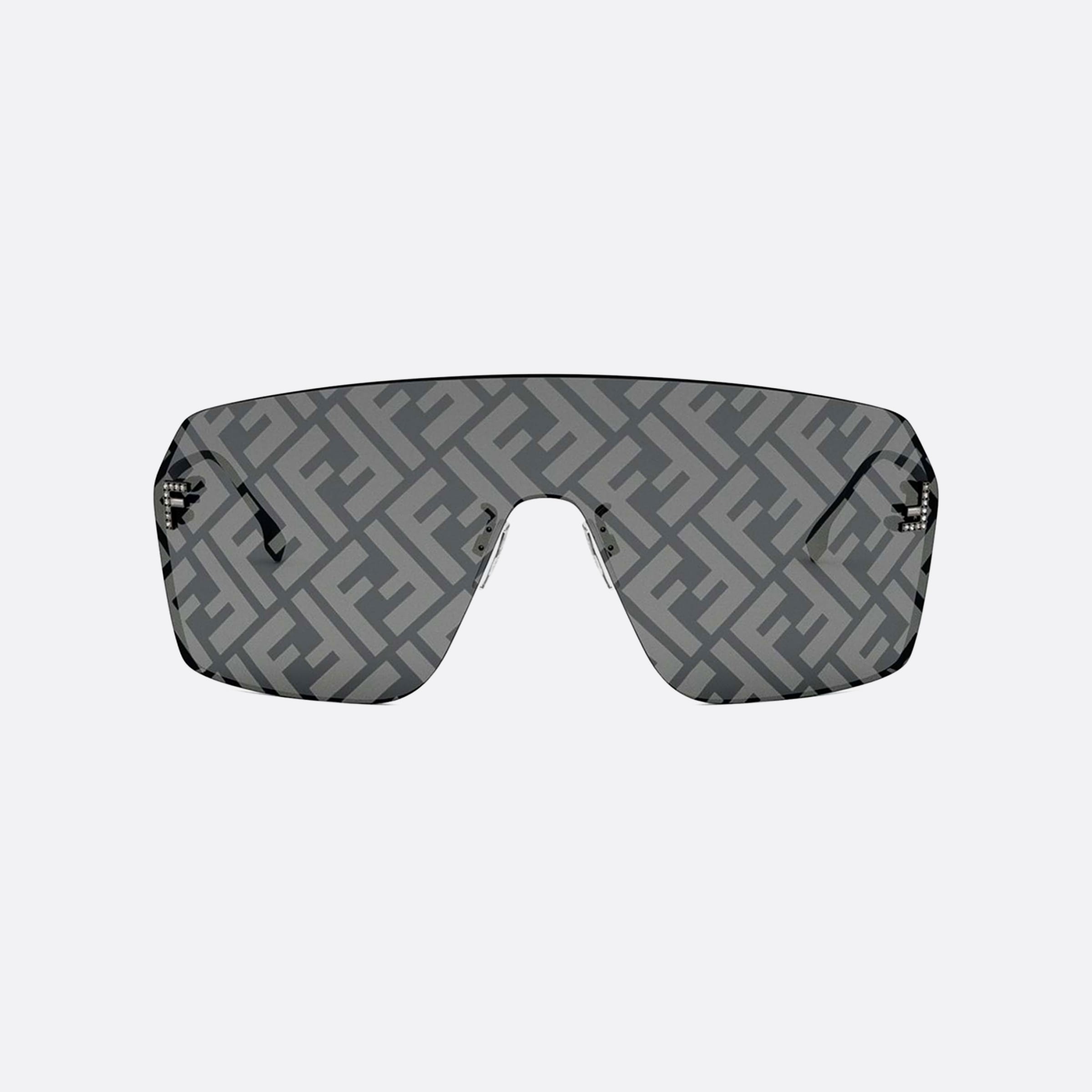 Fendi 00mm First Crystal Fe4121us 02a Black Shield Women Sunglasses - Side View
